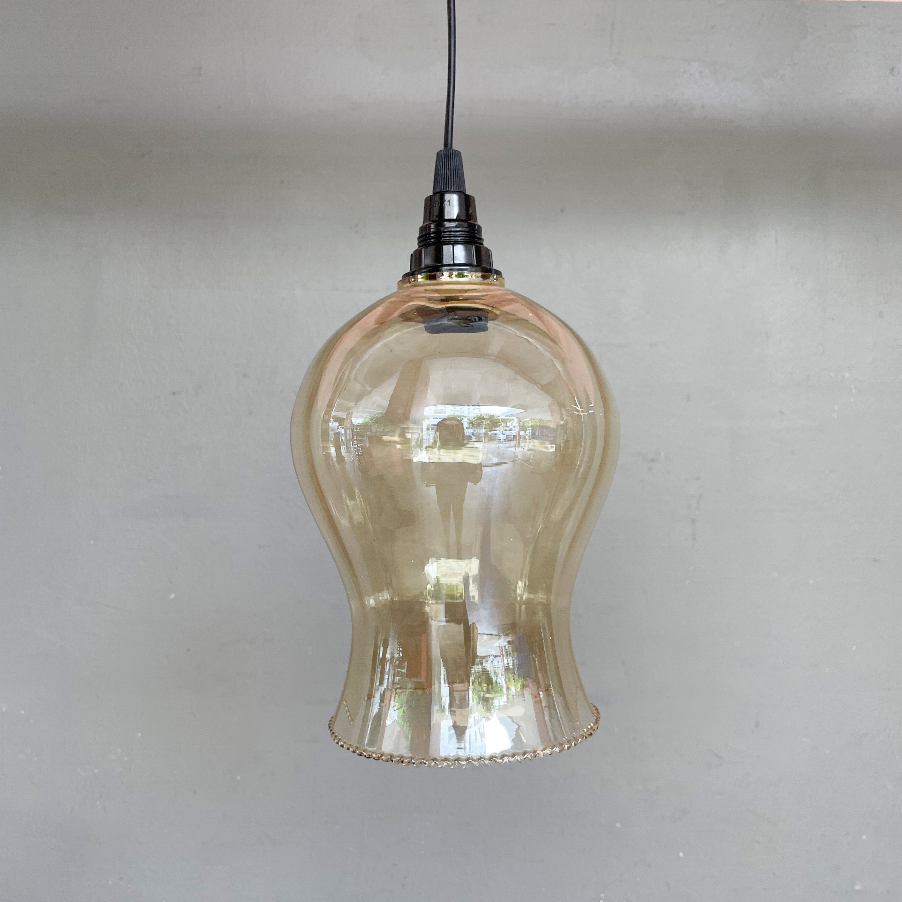 Transparent Amber Glass Pendant