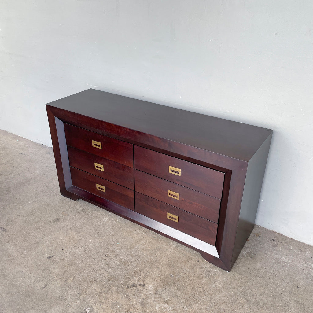 Dark Wood Six-Drawer Dresser