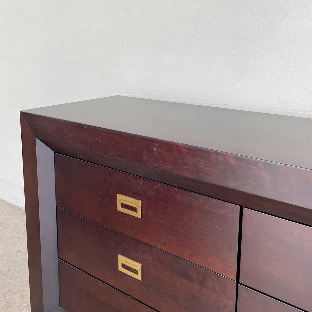 Dark Wood Six-Drawer Dresser