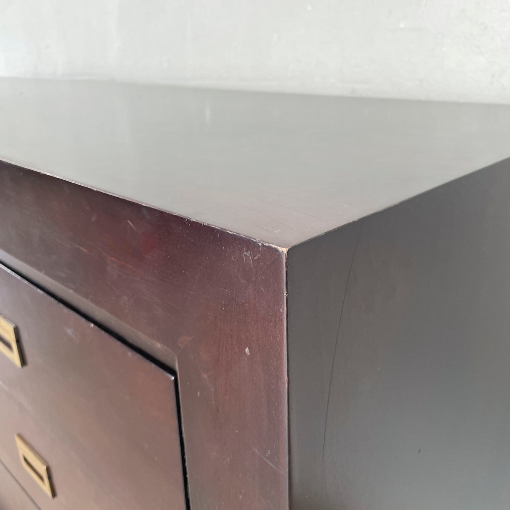 Dark Wood Six-Drawer Dresser