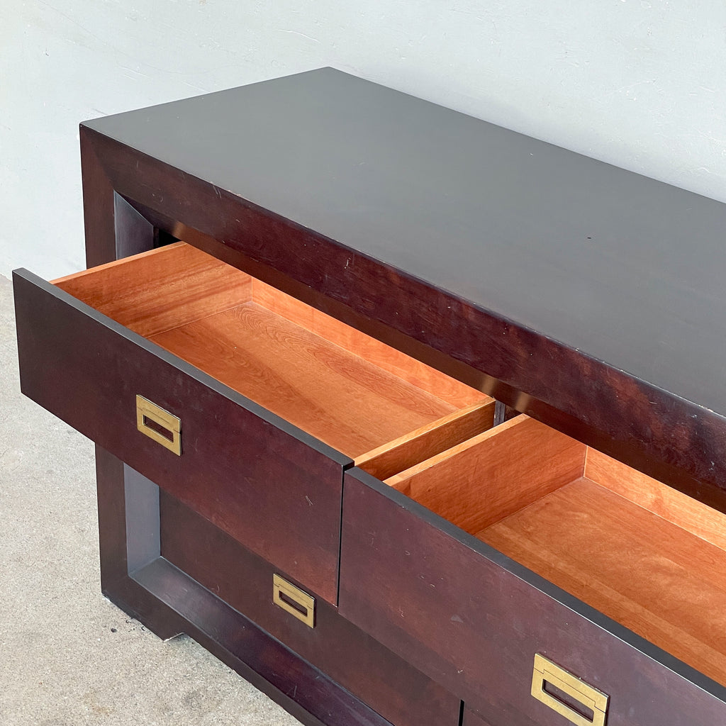 Dark Wood Six-Drawer Dresser