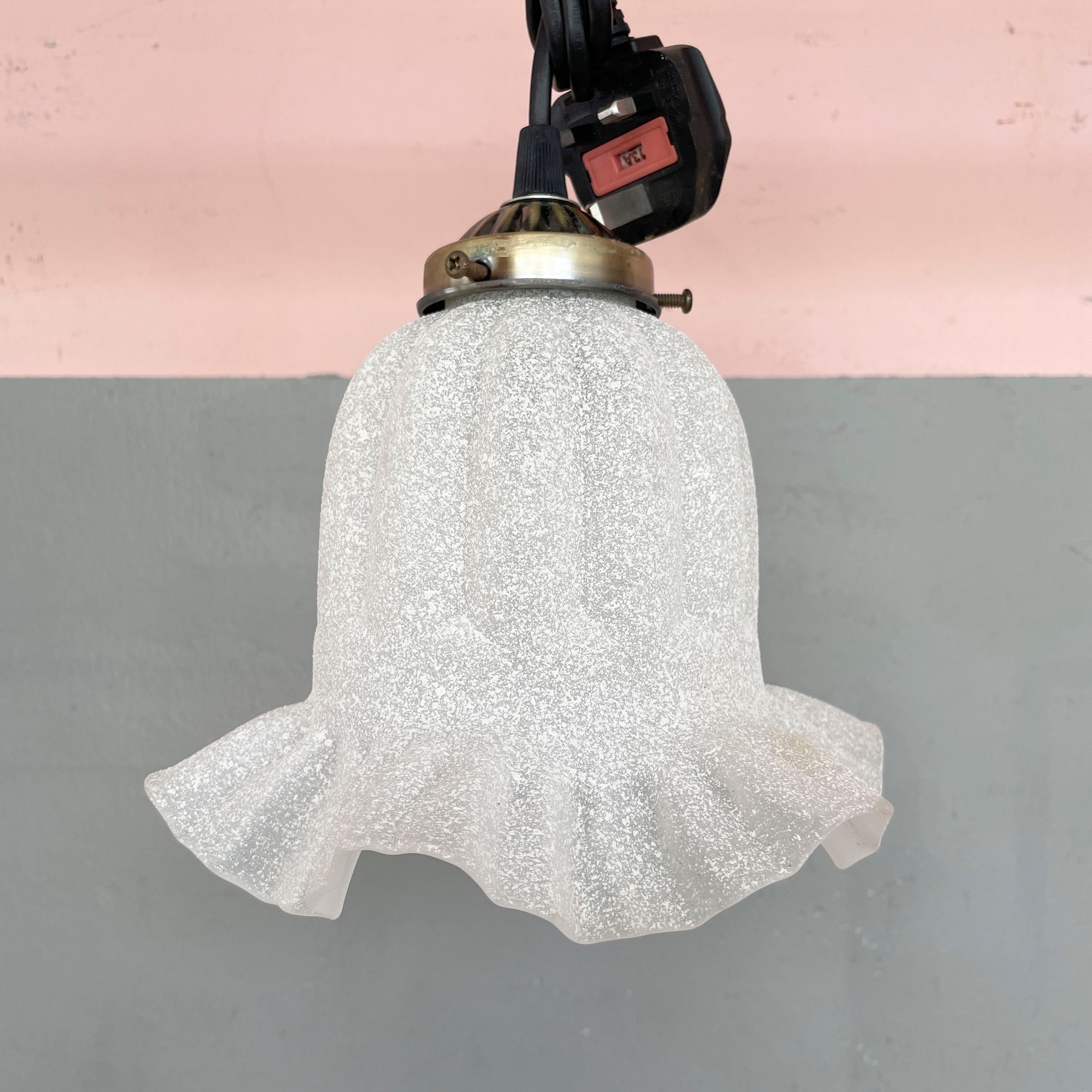 Textured Ruffled Tulip Pendant Light