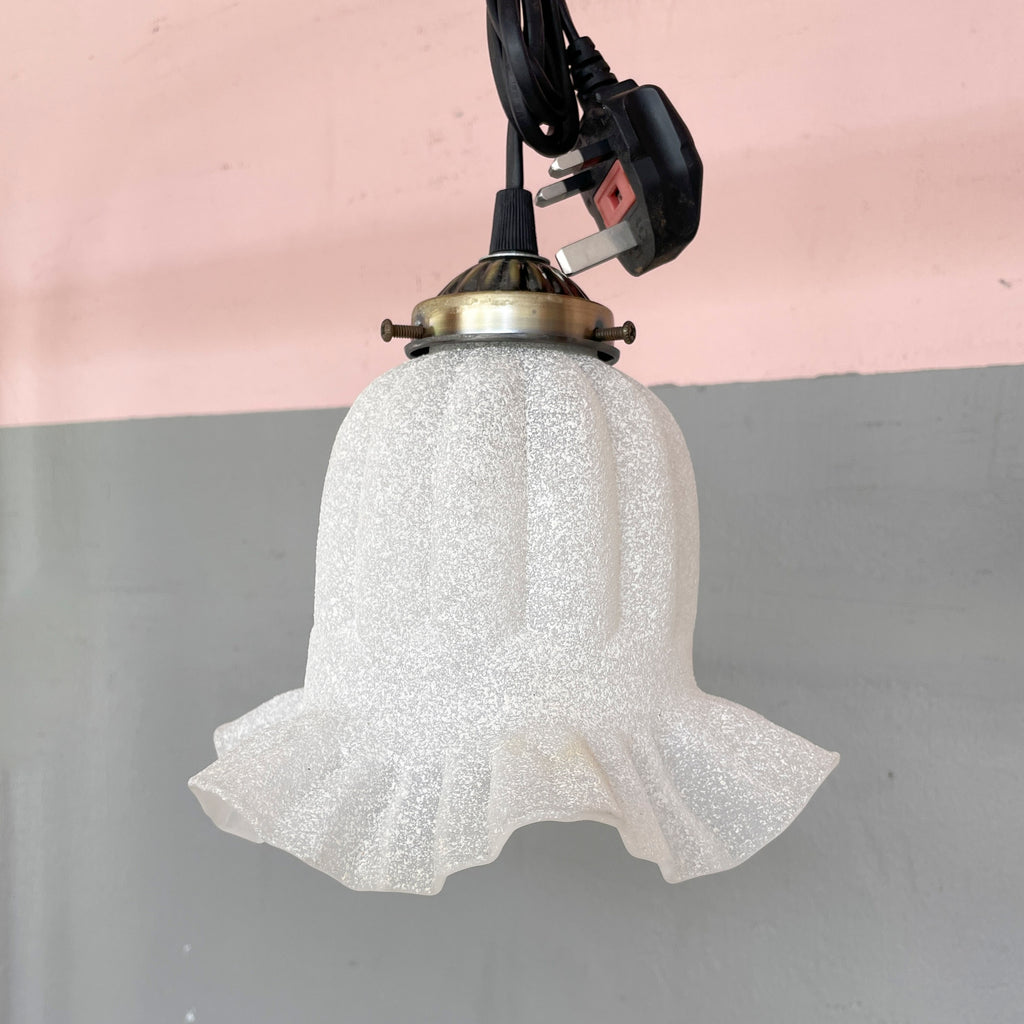 Textured Ruffled Tulip Pendant Light