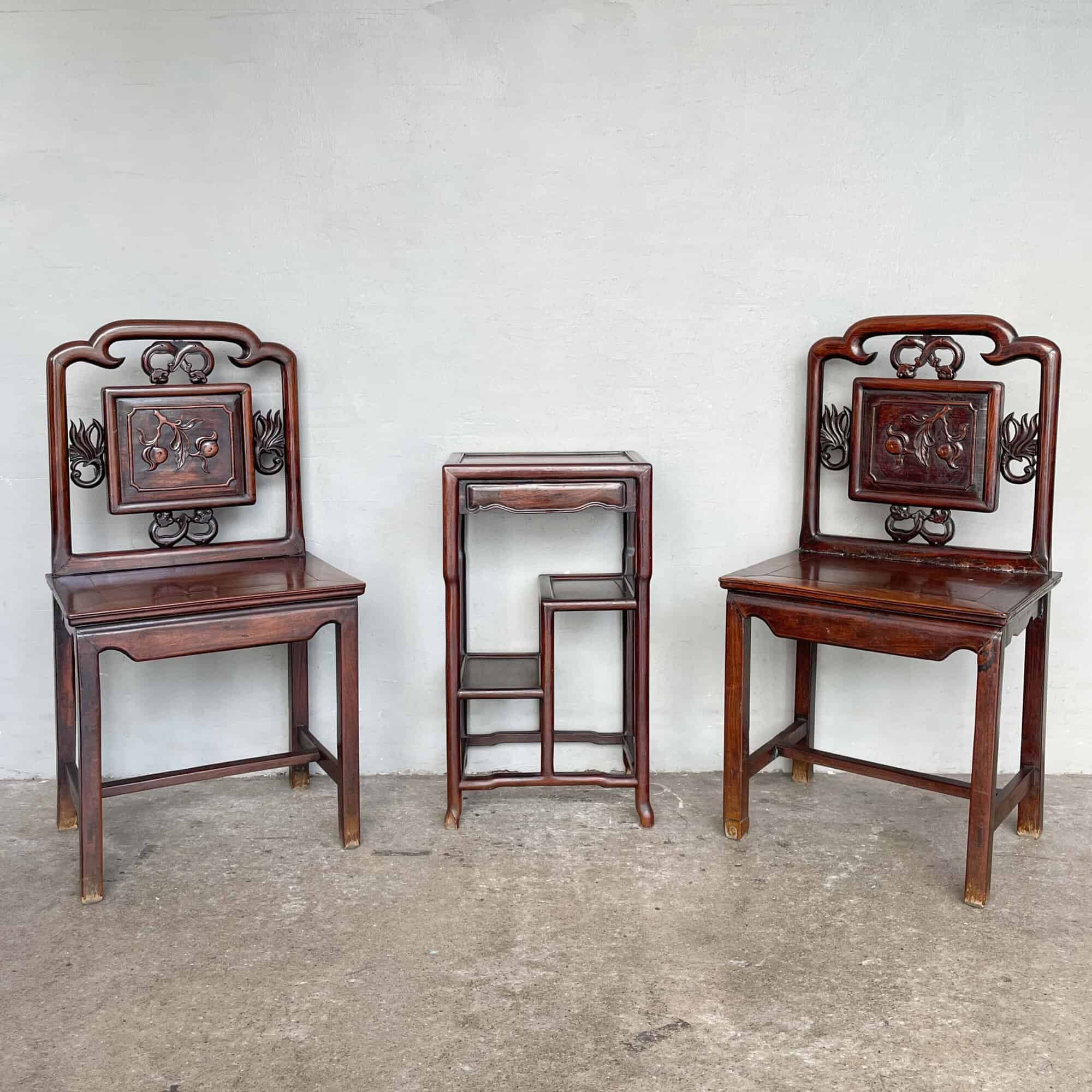 Set of Blackwood 2 Ladies Chair & 1 Table