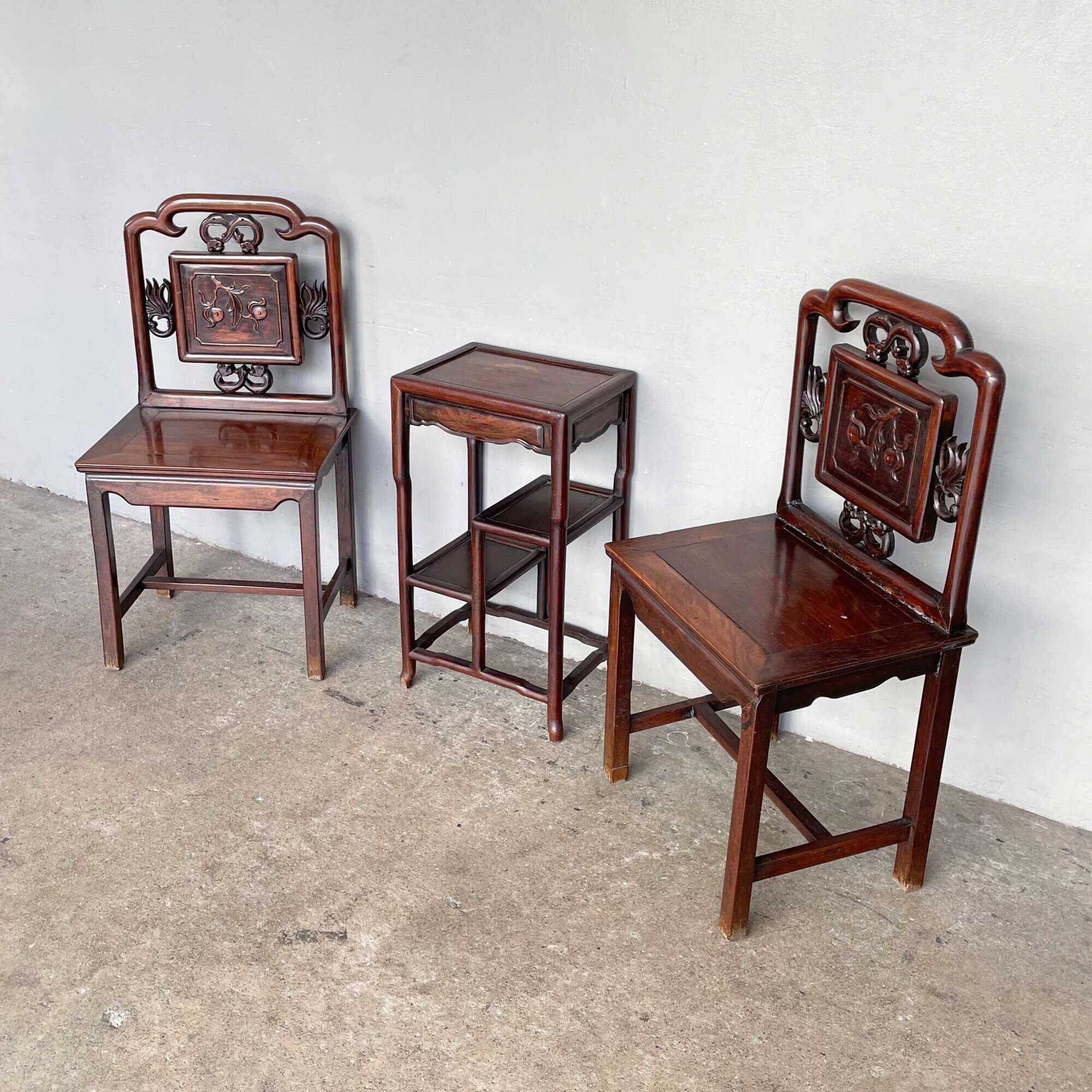 Set of Blackwood 2 Ladies Chair & 1 Table