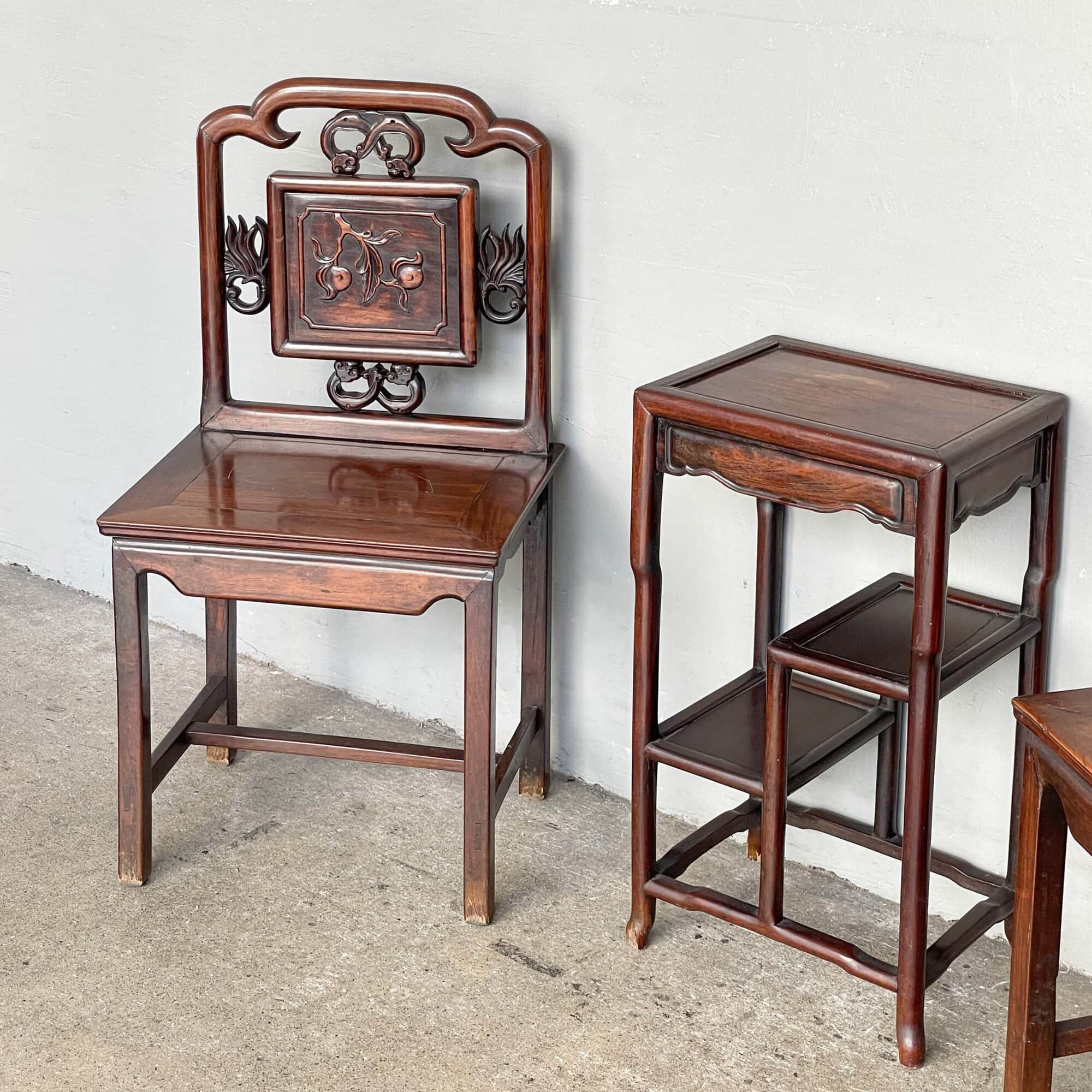 Set of Blackwood 2 Ladies Chair & 1 Table