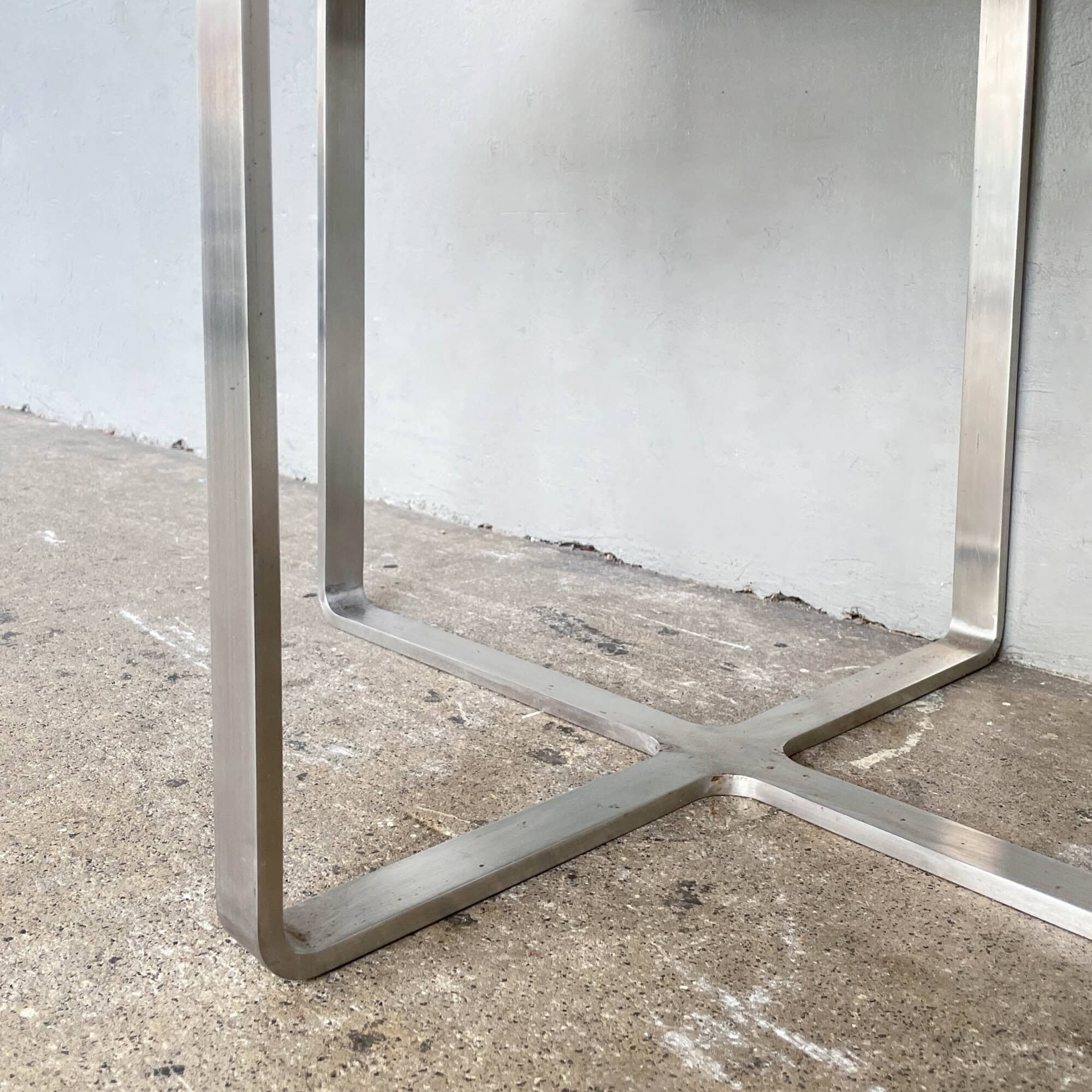 Minimal Side Table - White with Aluminium Legs