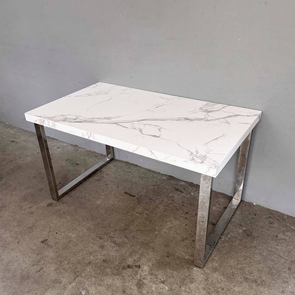 Dining Table with Dekton Surface Top and Stainless Steel Legs
