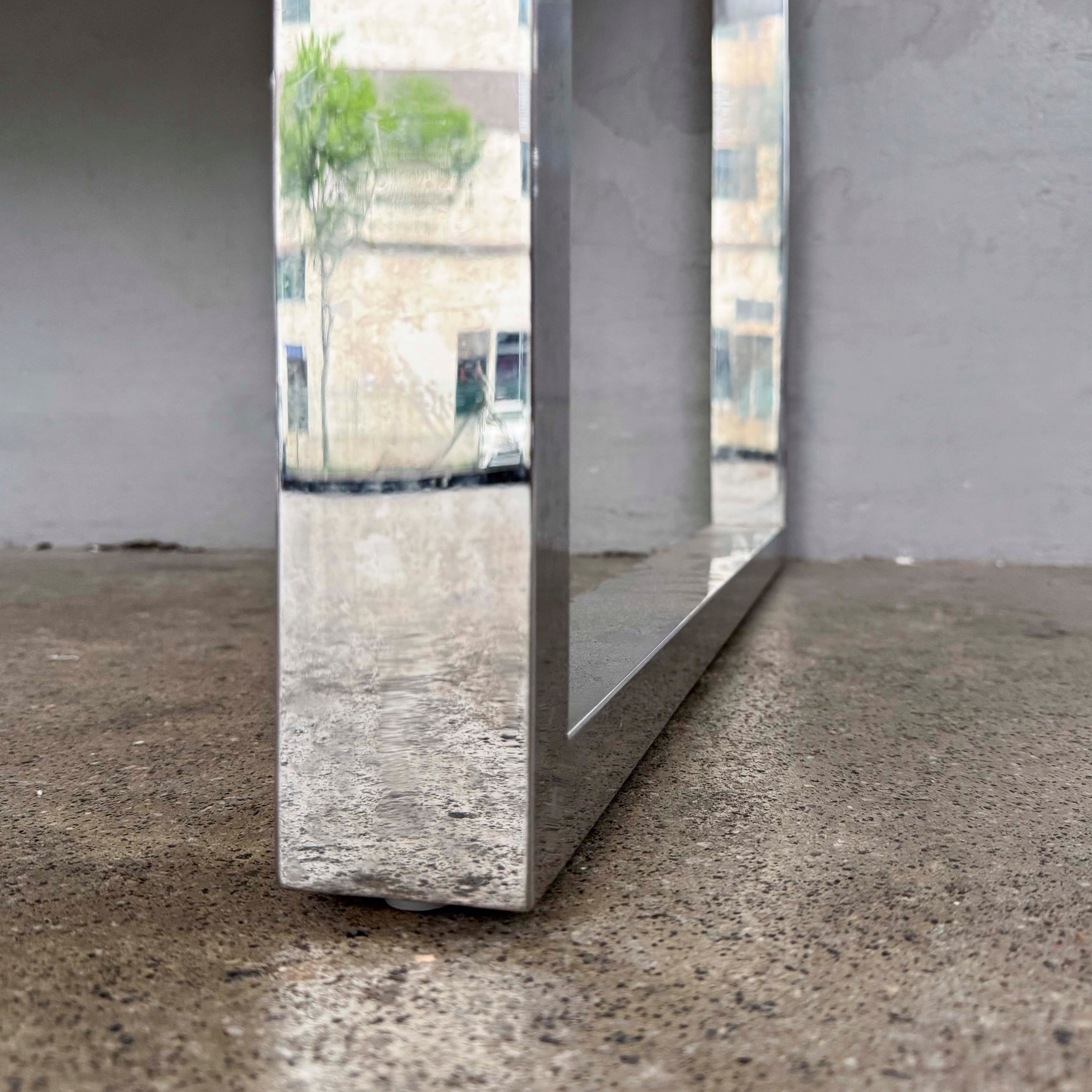 Dining Table with Dekton Surface Top and Stainless Steel Legs