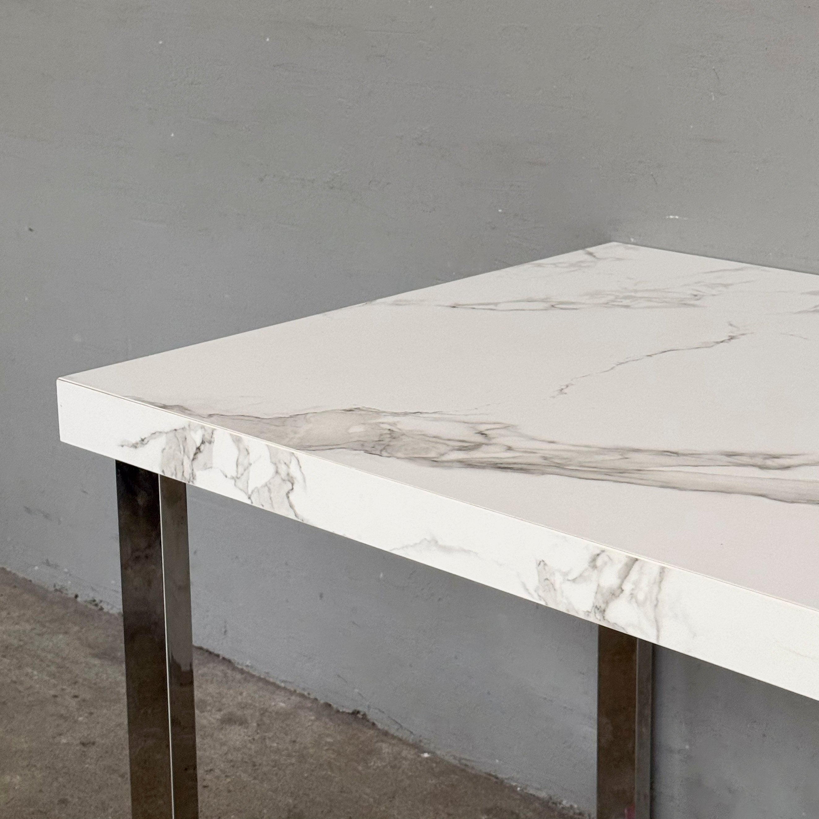 Dining Table with Dekton Surface Top and Stainless Steel Legs