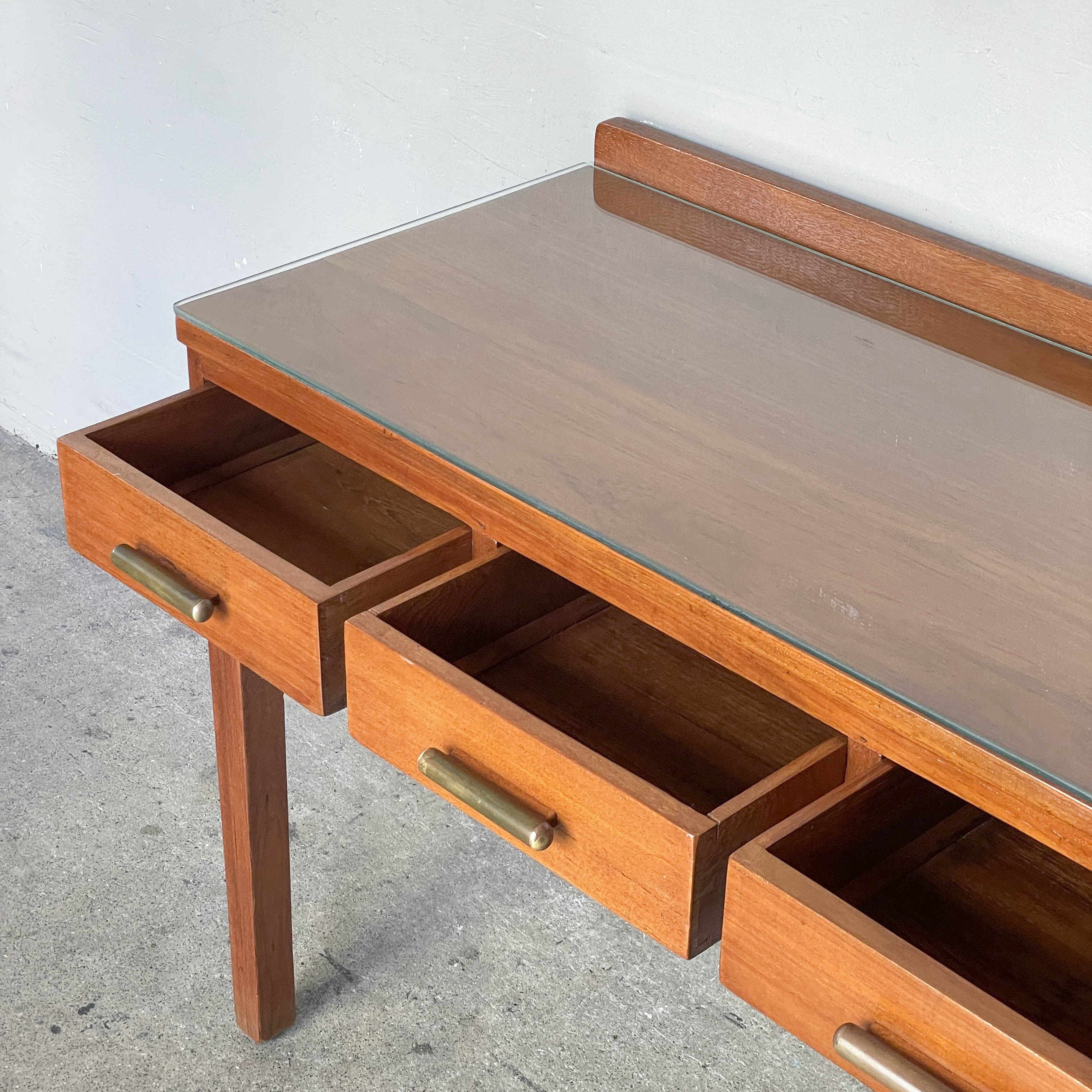 Refurbished Slim Vintage Teak Desk