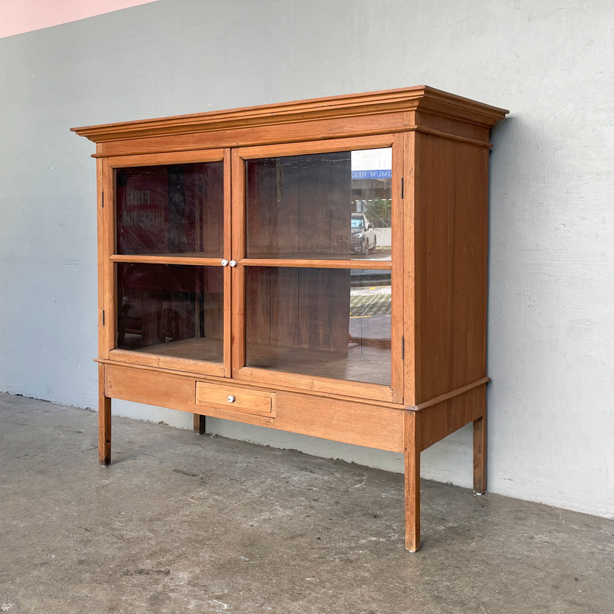 Wide Low Glass Display Cabinet