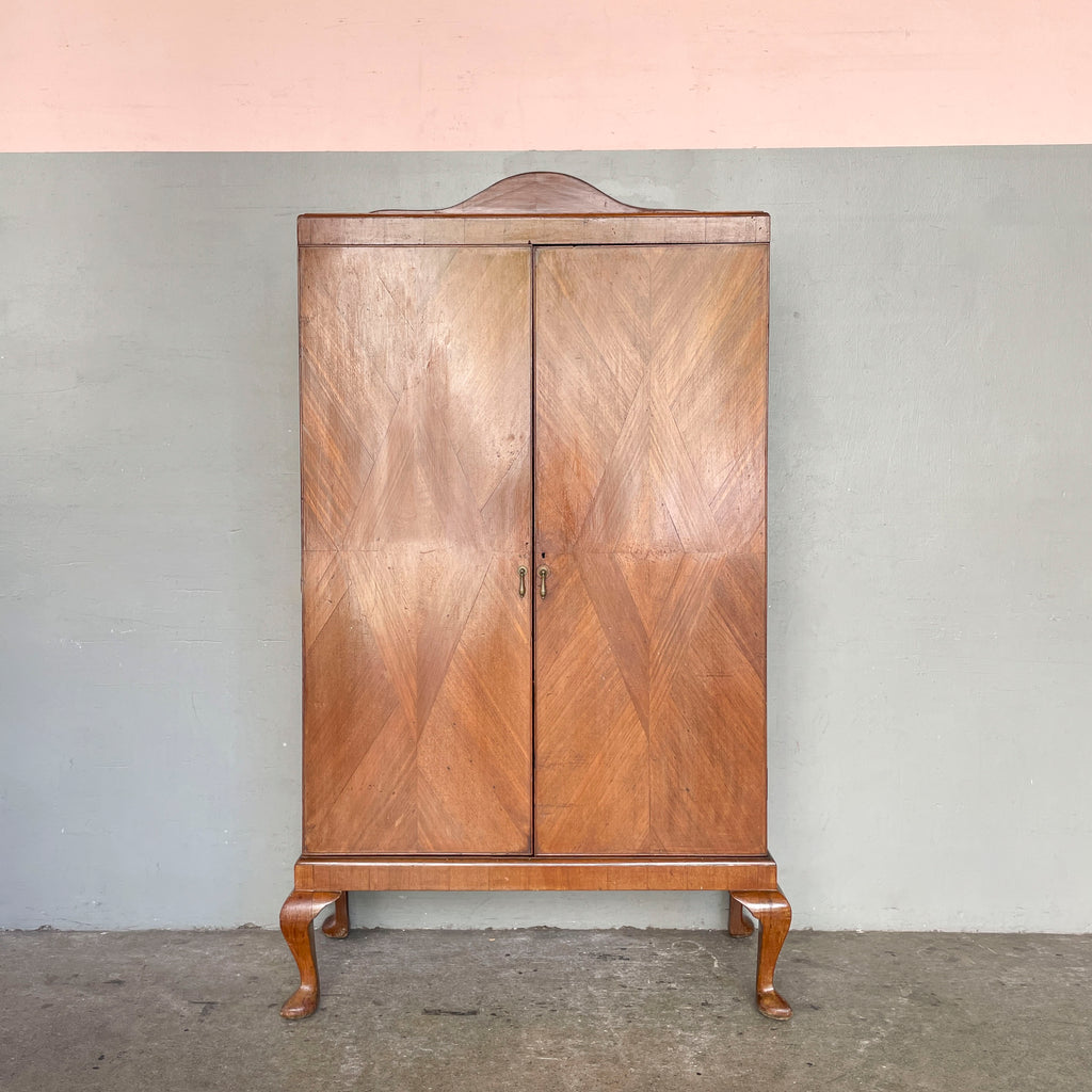 Vintage Teak Marquetry Cabinet