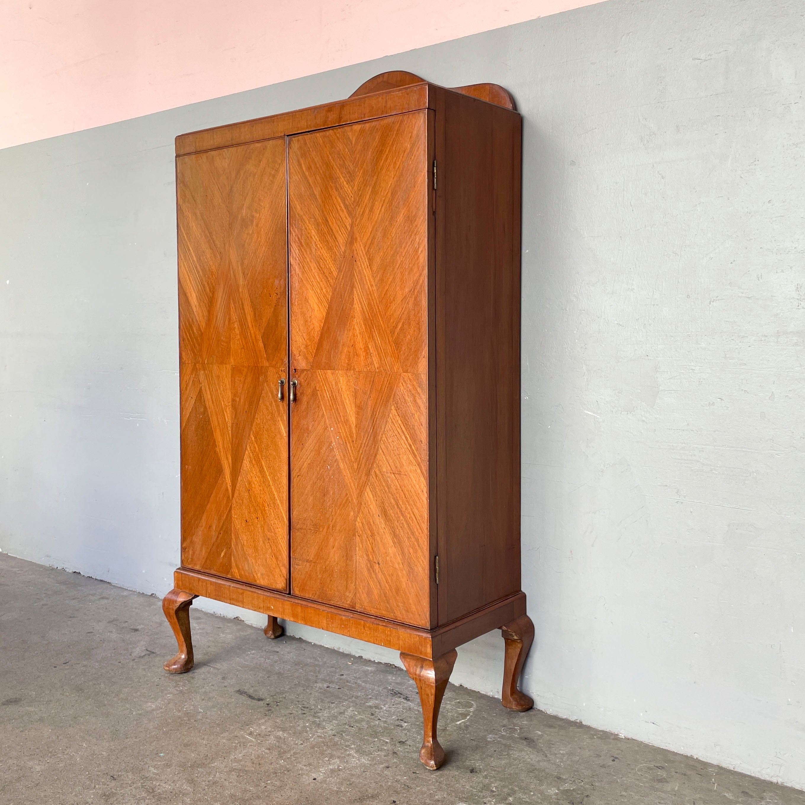 Vintage Teak Marquetry Cabinet