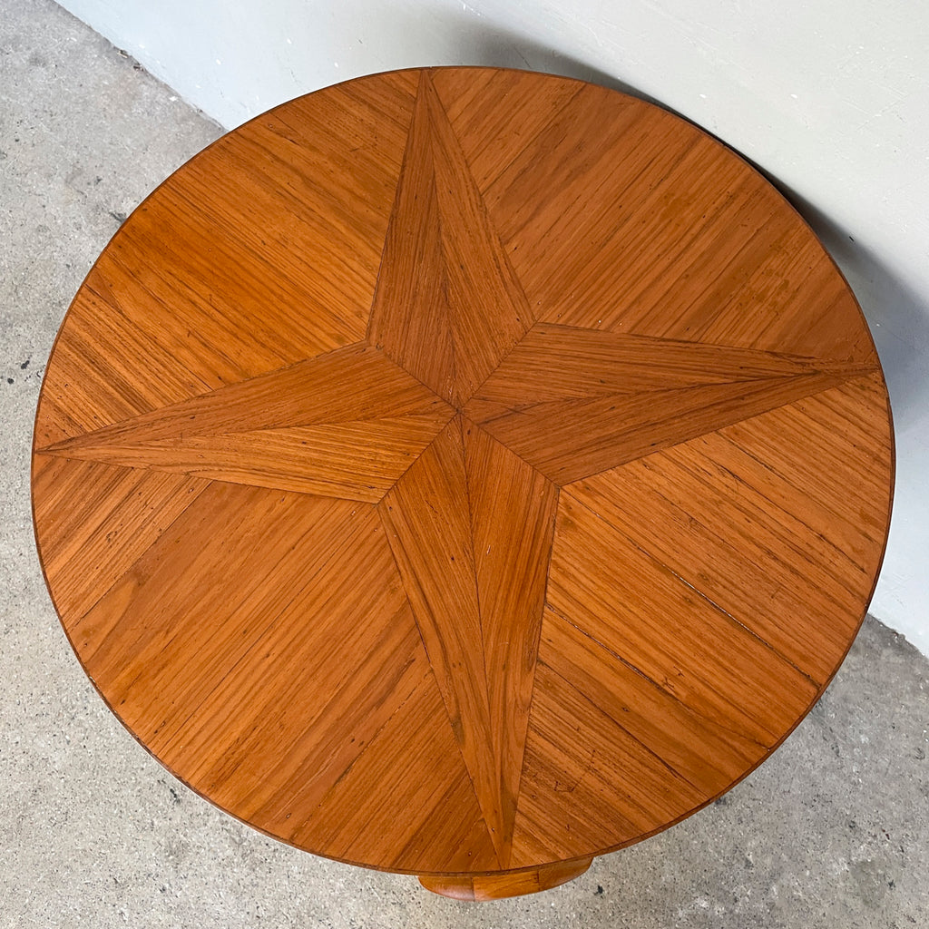 Newly Refurbished Round "Starburst" Marquetry Table