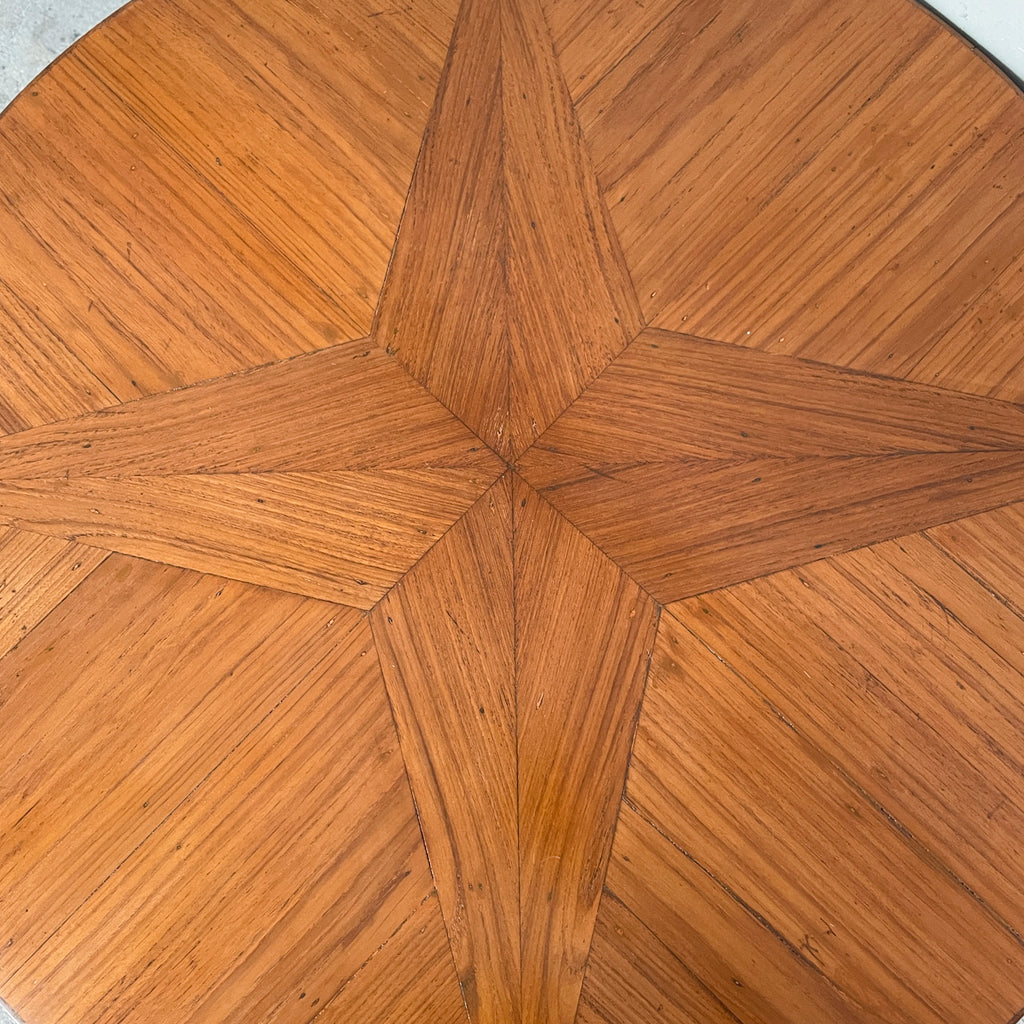 Newly Refurbished Round "Starburst" Marquetry Table