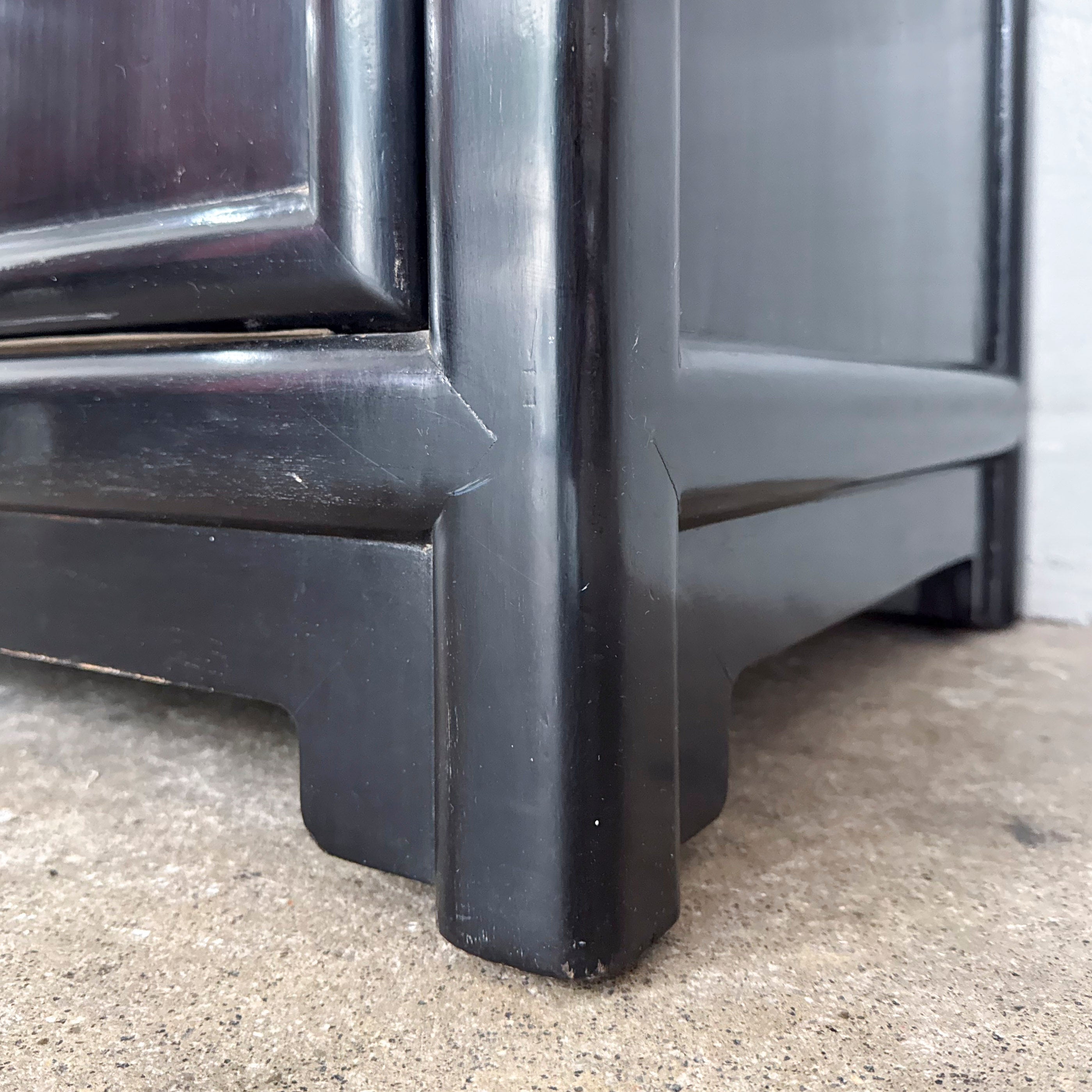 Black Lacquered Elm Wardrobe Cabinet
