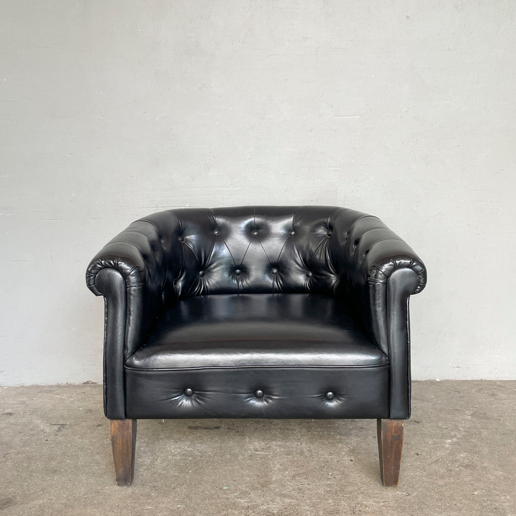 Black Synthetic Leather Sofa
