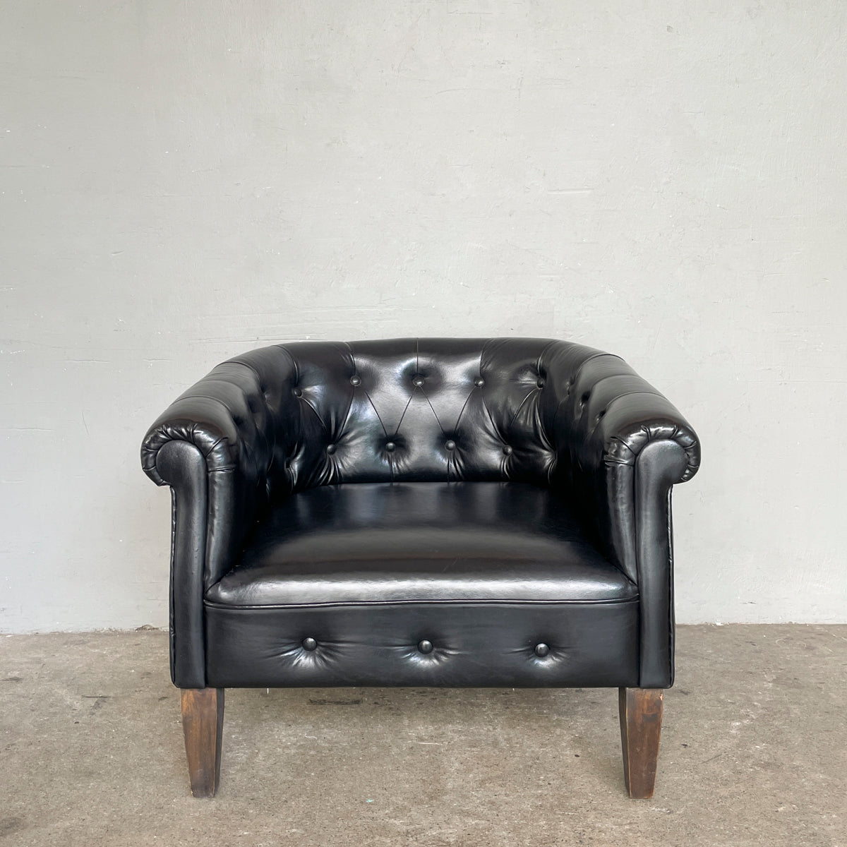 Black Synthetic Leather Sofa