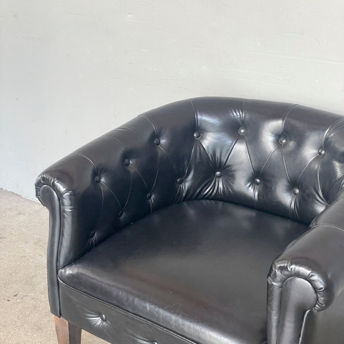 Black Synthetic Leather Sofa