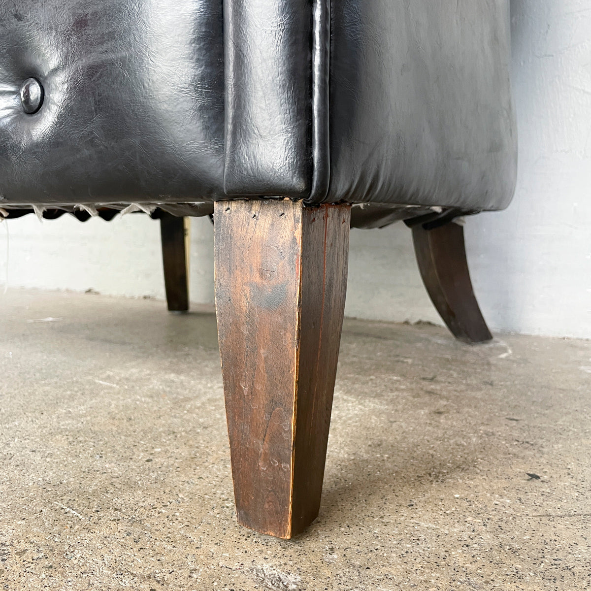 Black Synthetic Leather Sofa