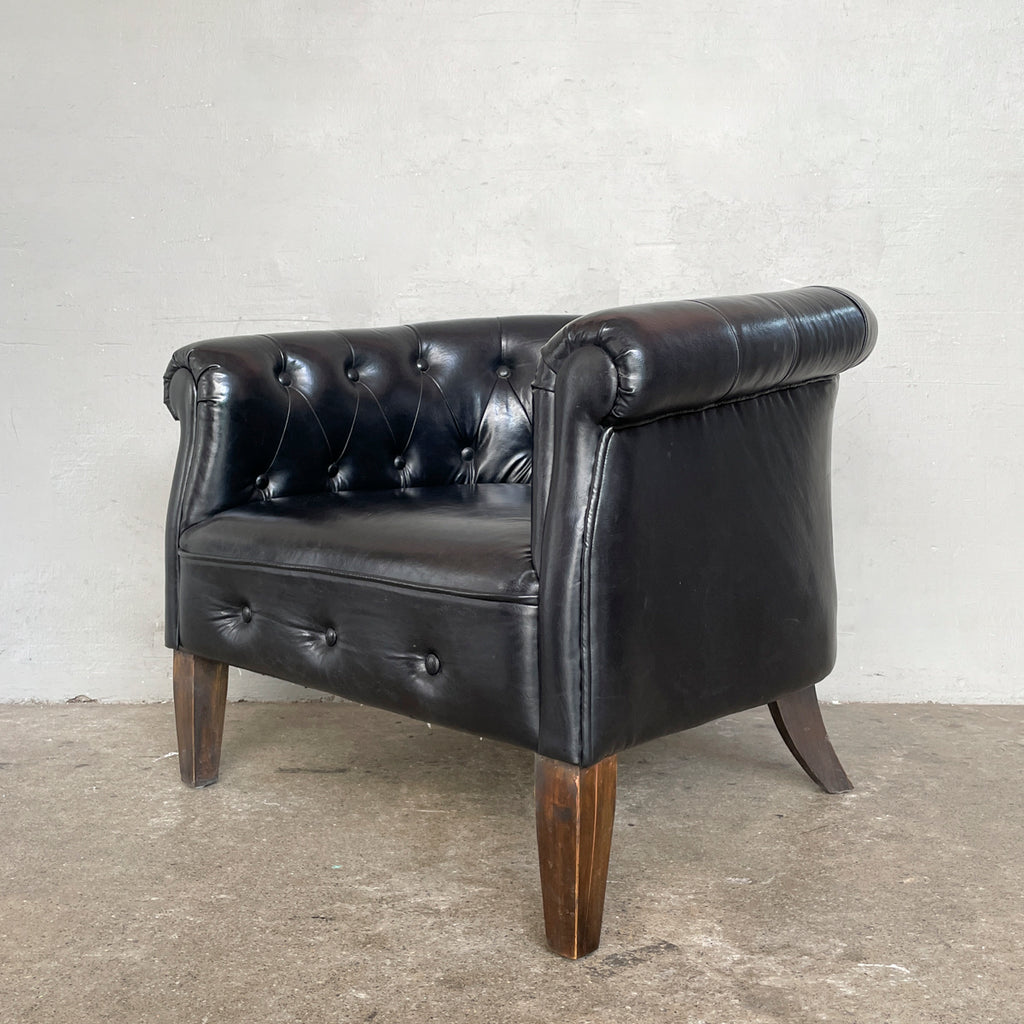 Black Synthetic Leather Sofa