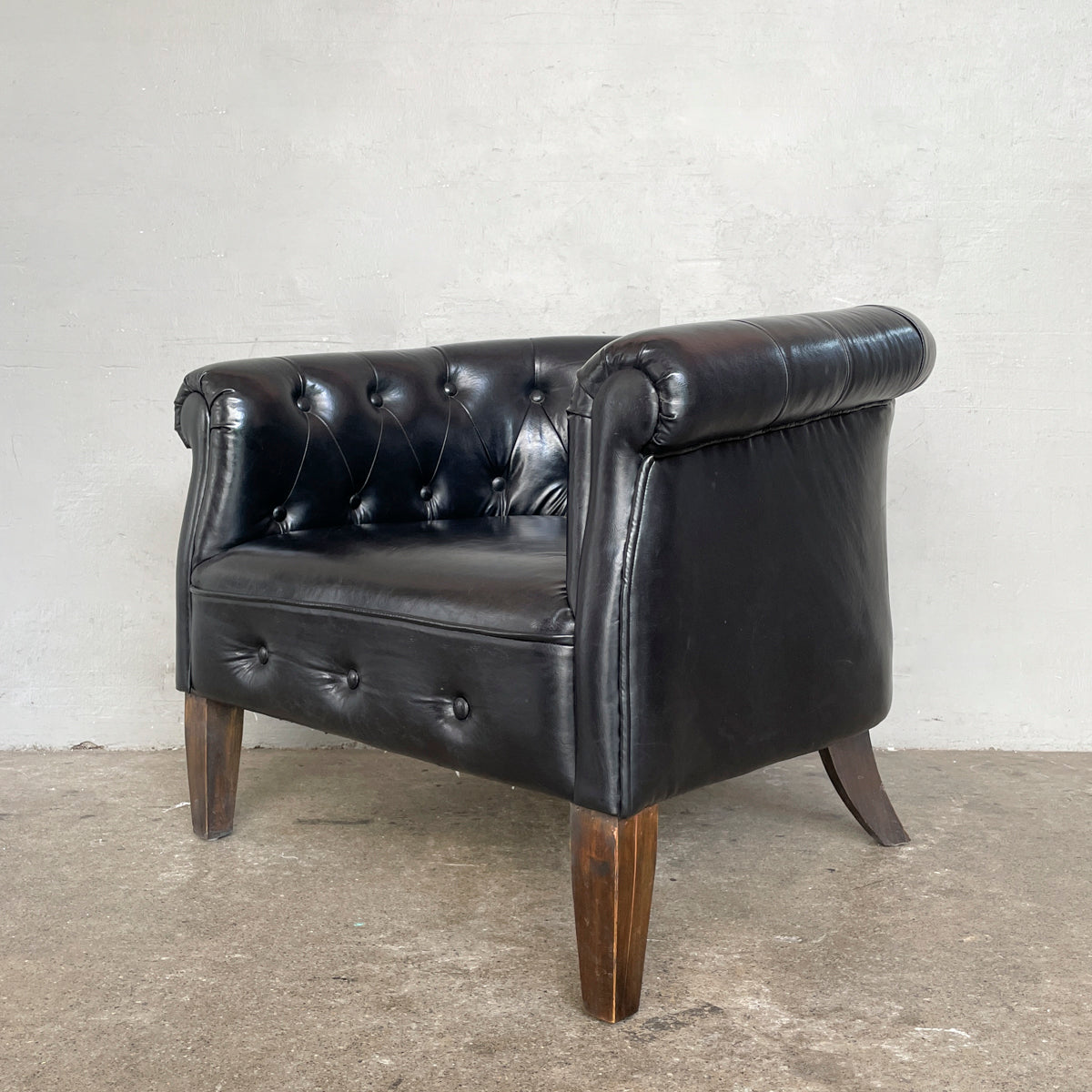 Black Synthetic Leather Sofa