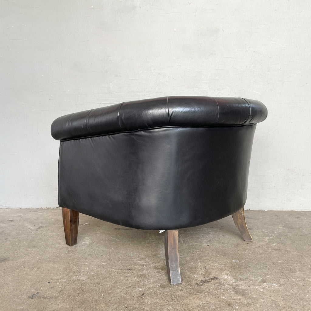 Black Synthetic Leather Sofa