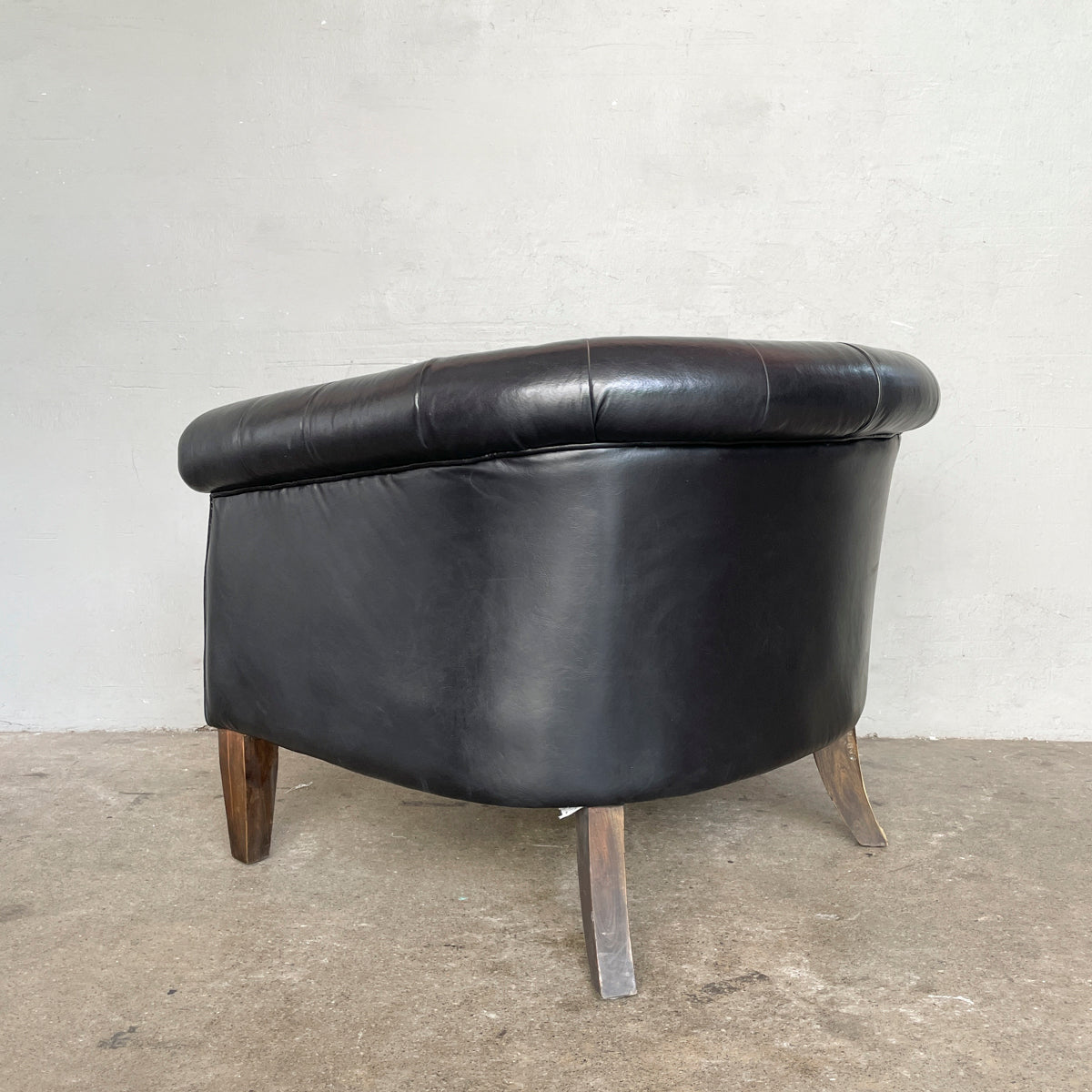 Black Synthetic Leather Sofa
