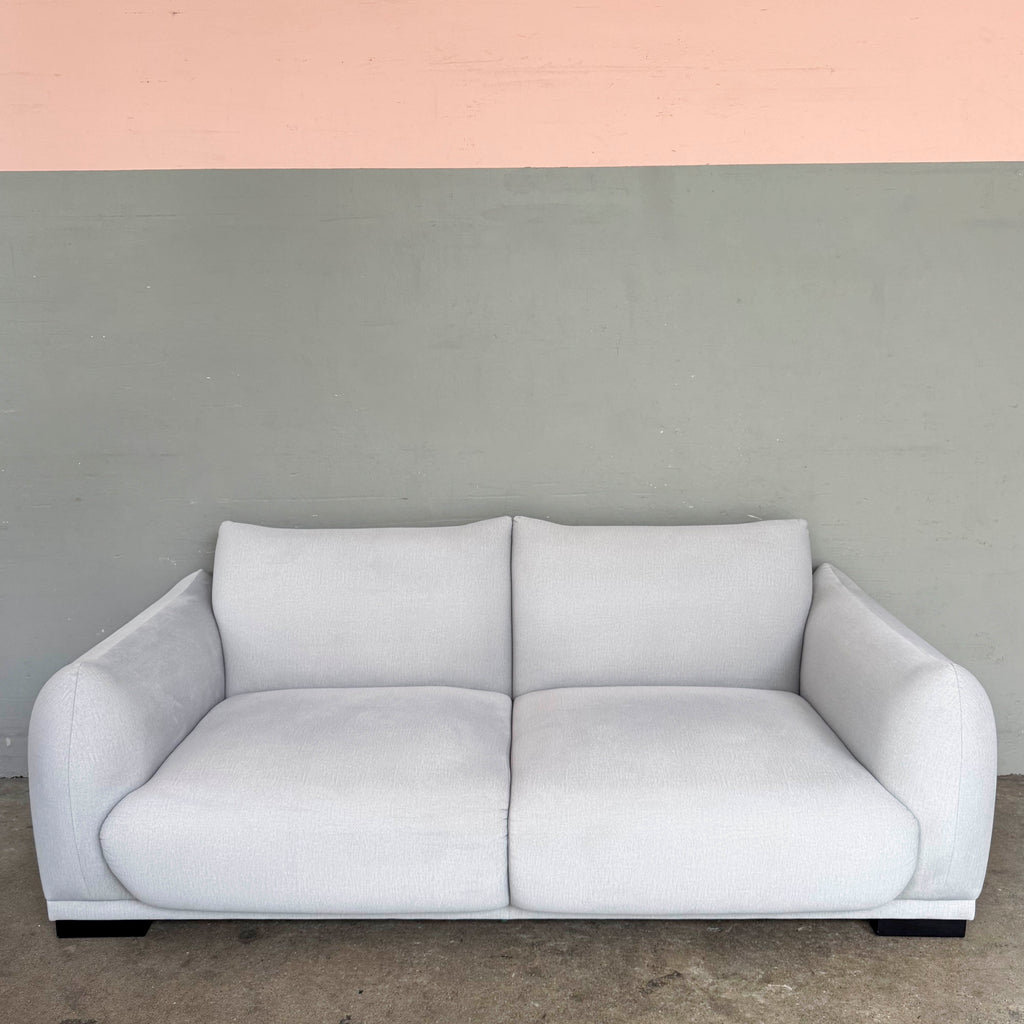 Plush Grey Fabric Sofa