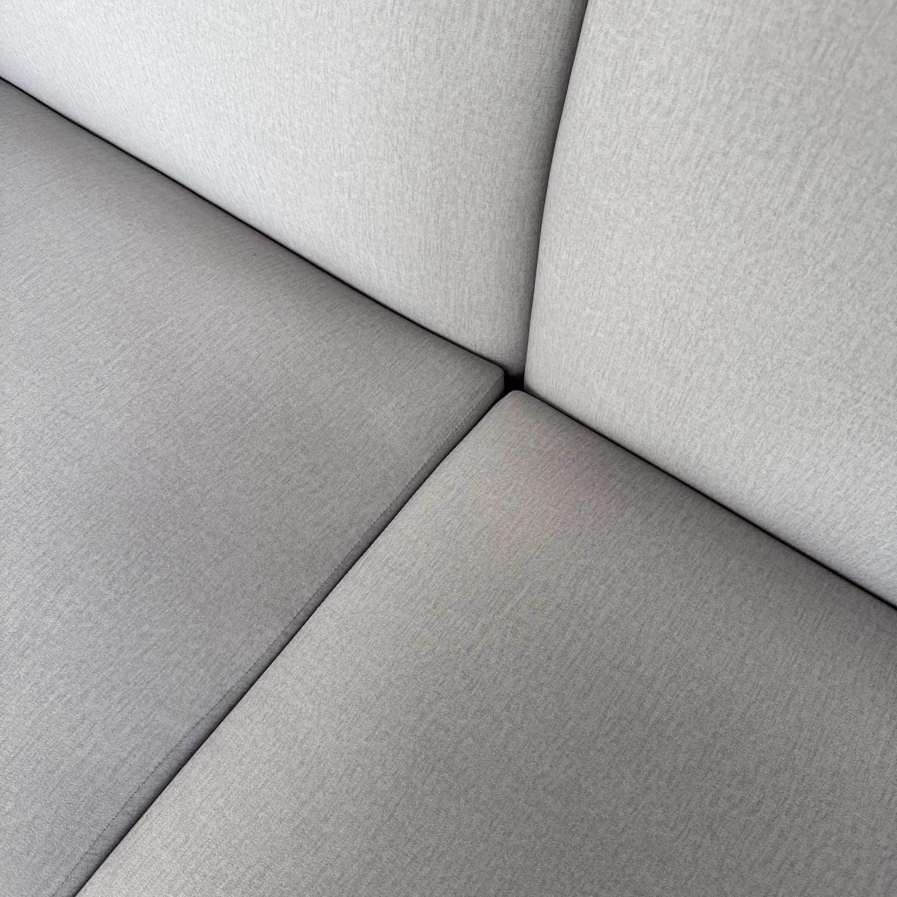 Plush Grey Fabric Sofa