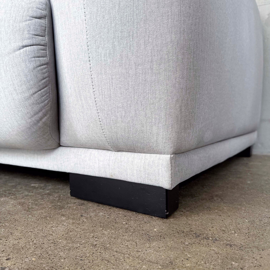 Plush Grey Fabric Sofa