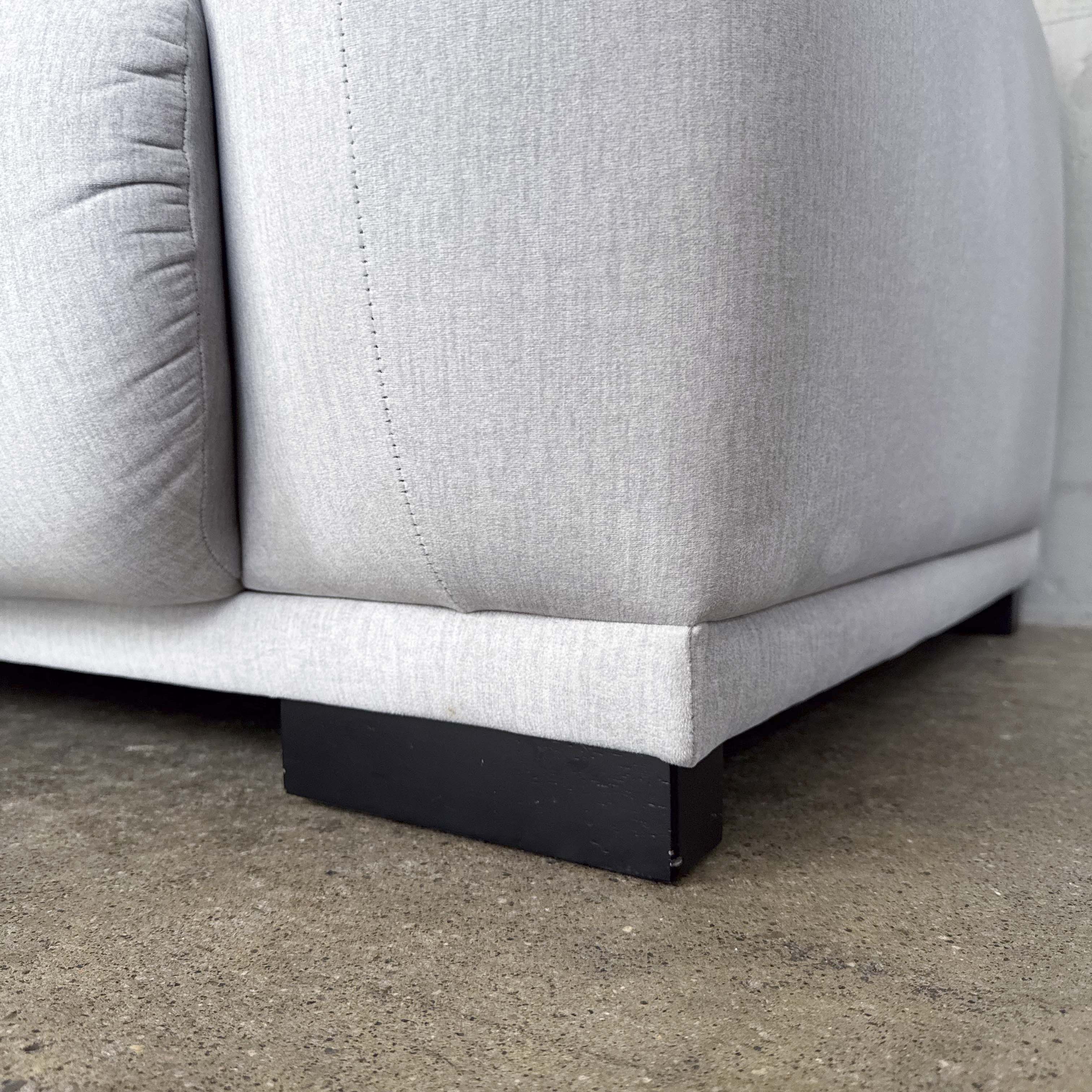Plush Grey Fabric Sofa