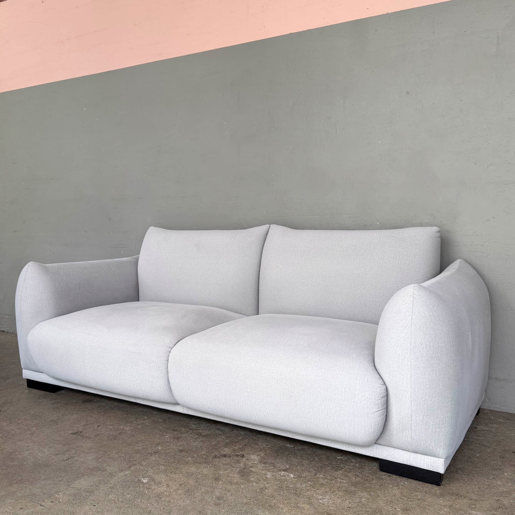 Plush Grey Fabric Sofa