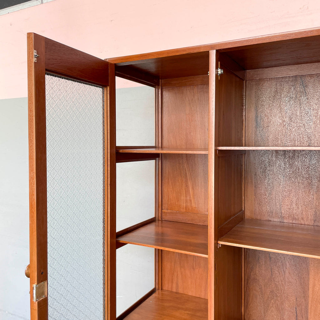 Refurbished Textured Floral Glass Cabinet