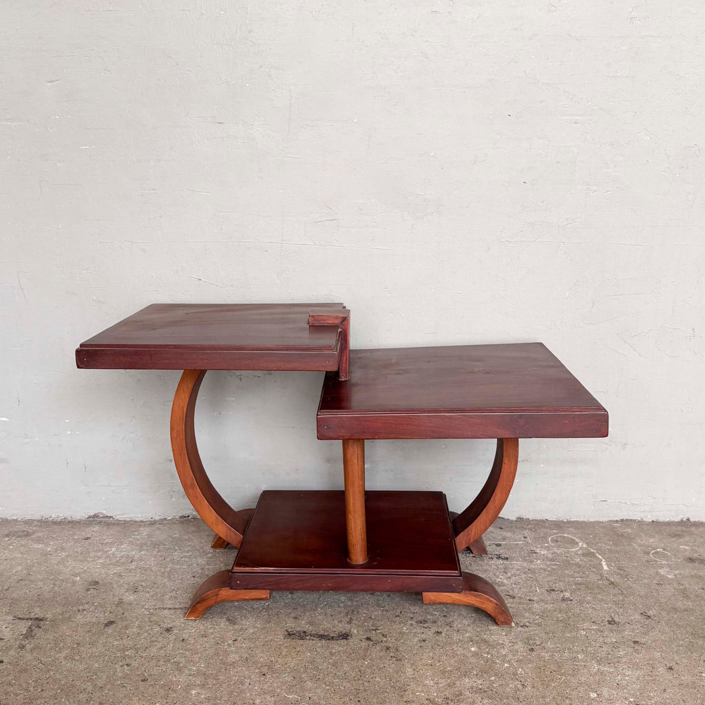 Art Deco-Style 2-Tier Side Table