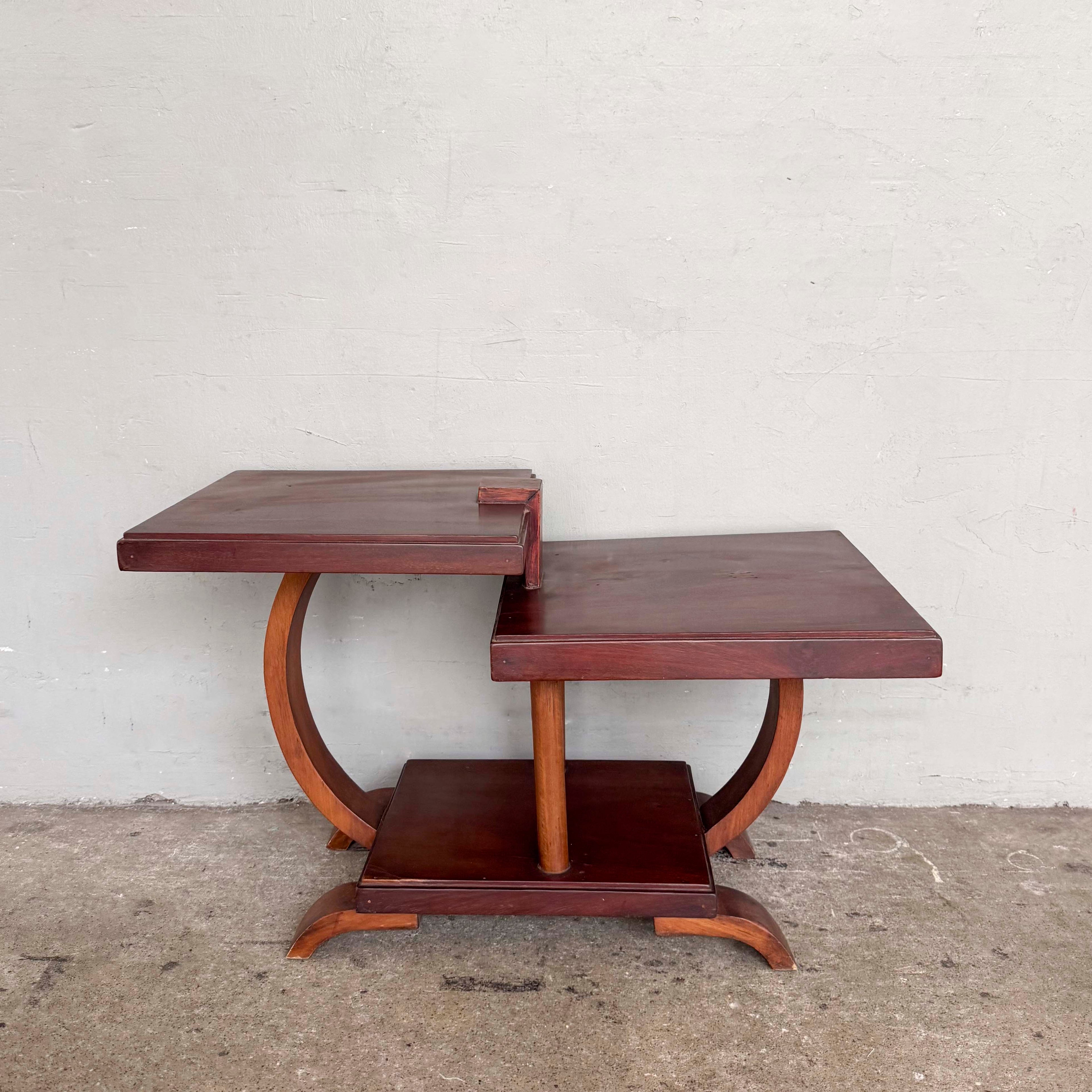 Art Deco-Style 2-Tier Side Table
