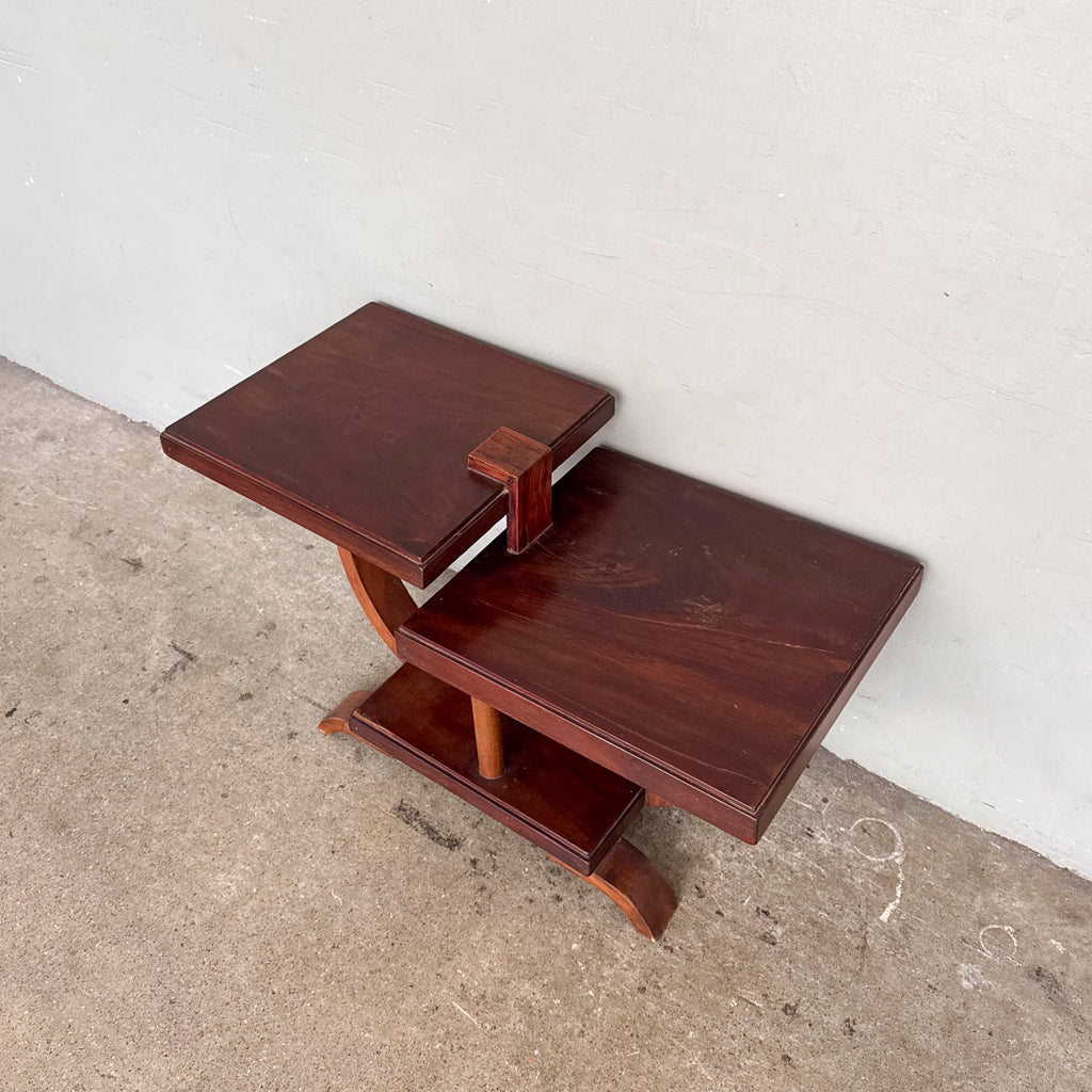 Art Deco-Style 2-Tier Side Table