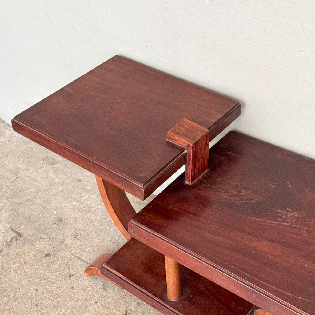 Art Deco-Style 2-Tier Side Table