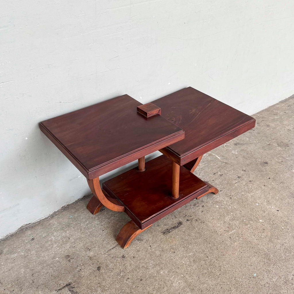 Art Deco-Style 2-Tier Side Table