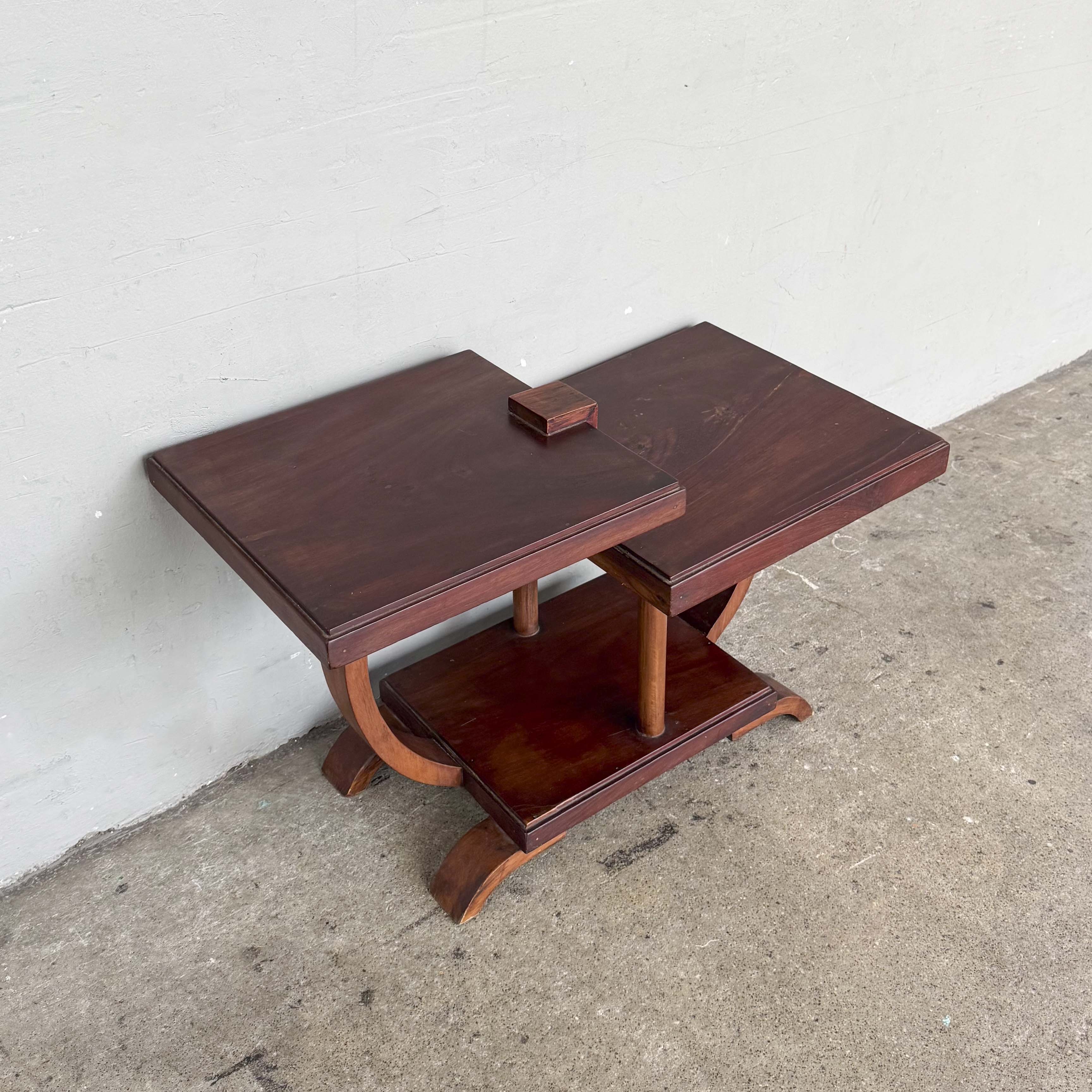Art Deco-Style 2-Tier Side Table