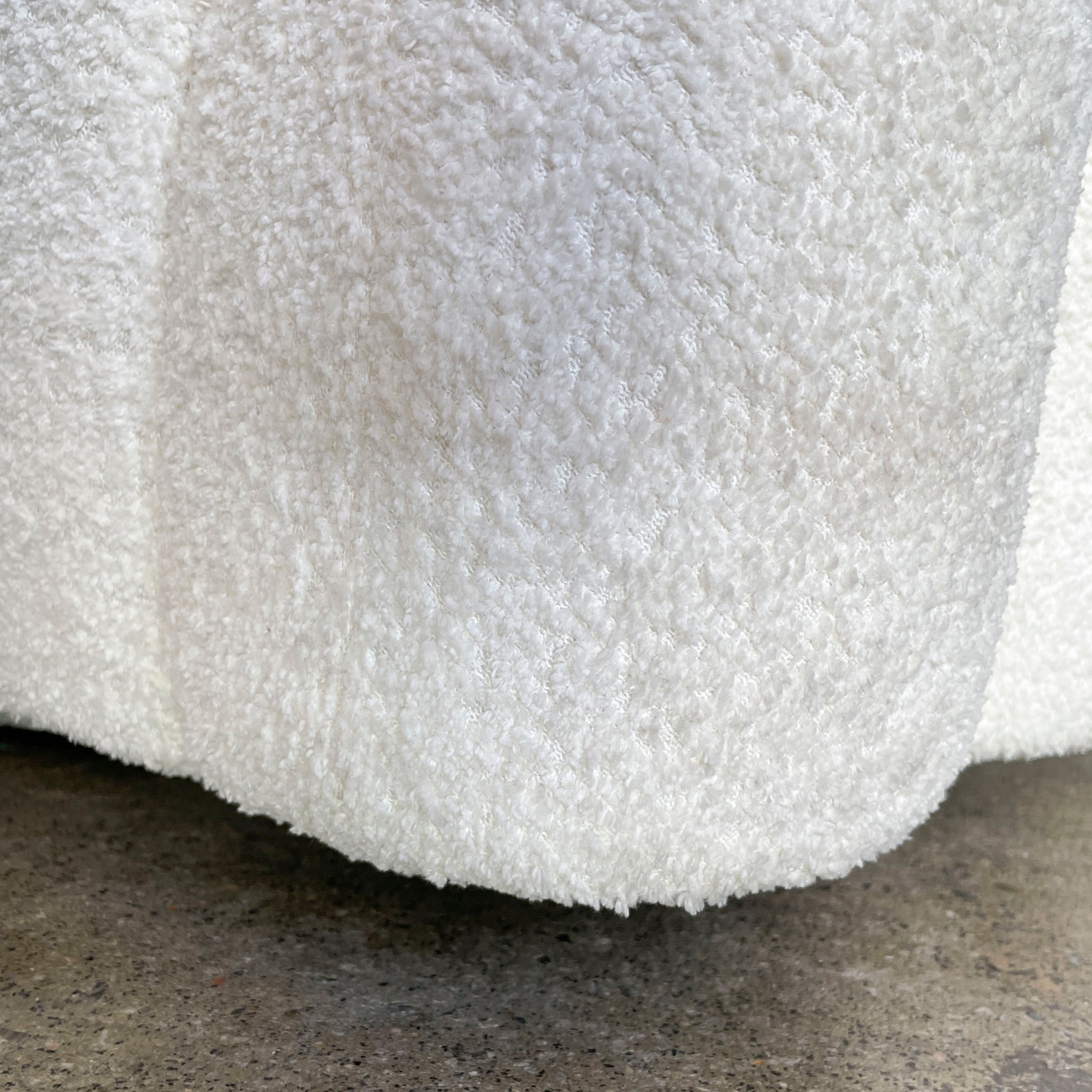 Plush White Bouclé Swivel Chair