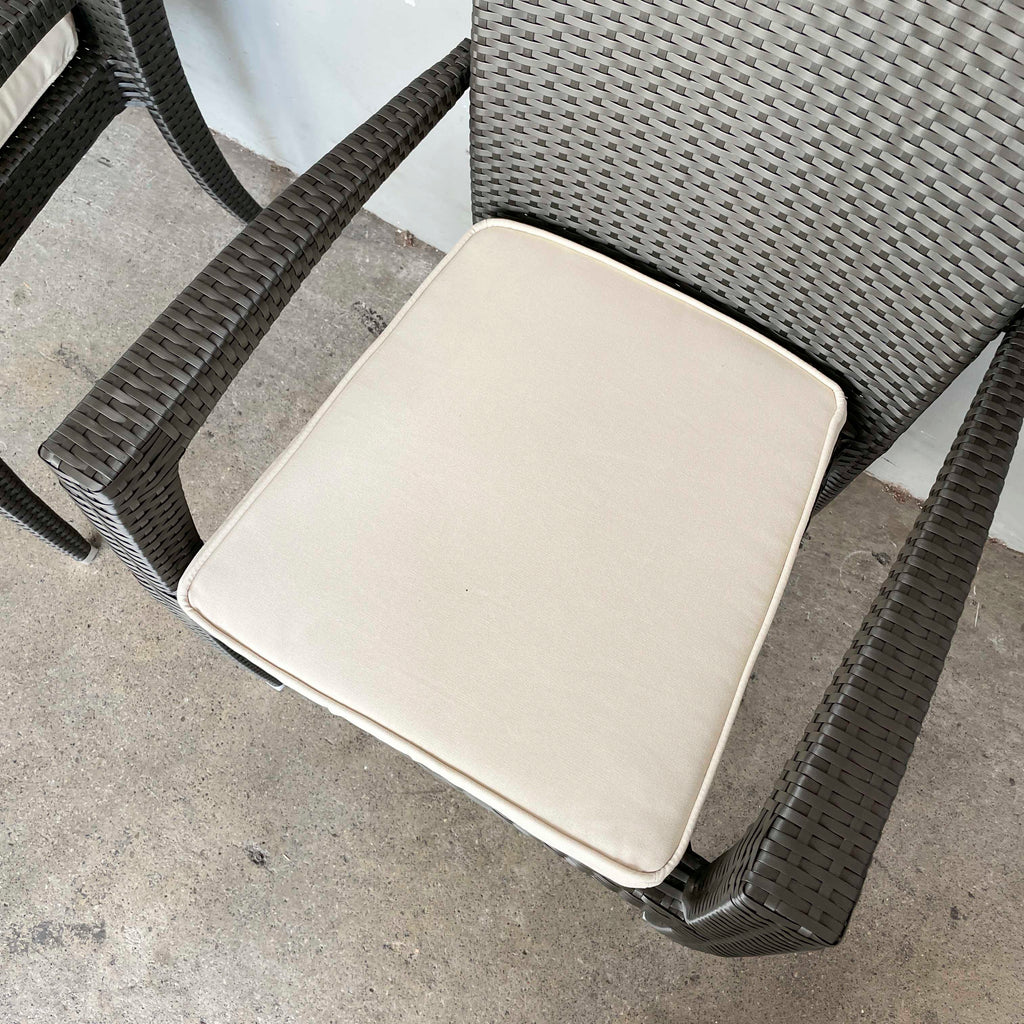Pair of Synthetic Rattan Outdoor Armchairs