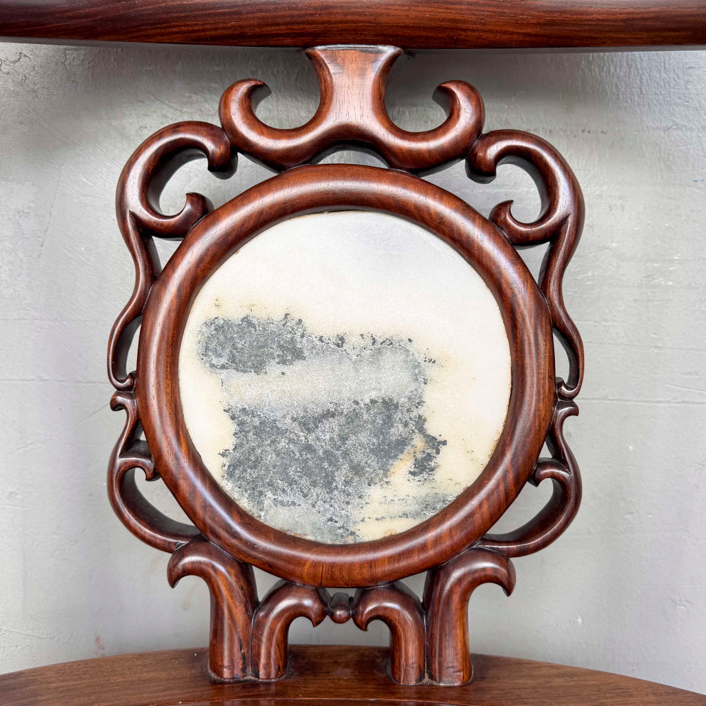 Chinese Armchair Pair with Accent Table