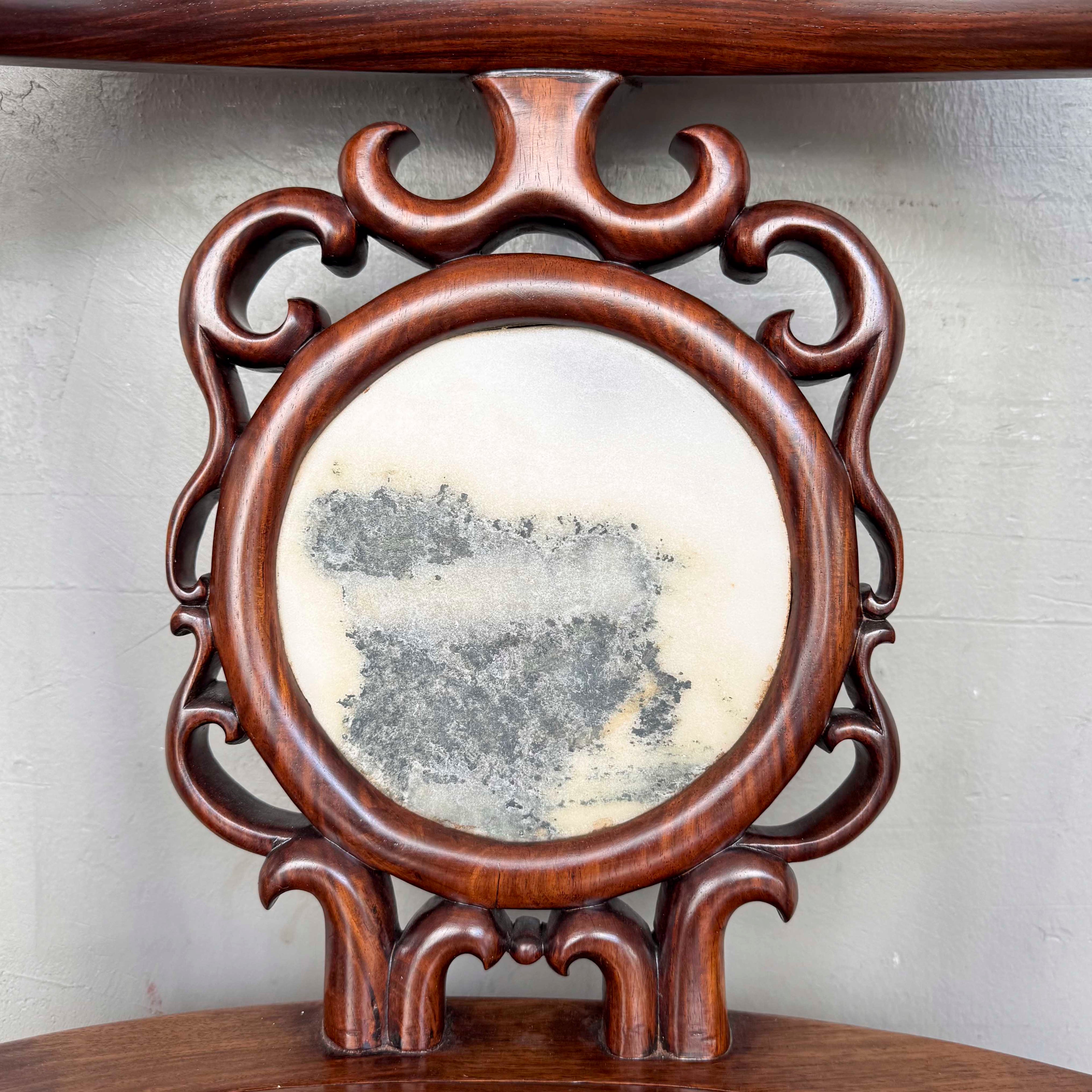 Chinese Armchair Pair with Accent Table