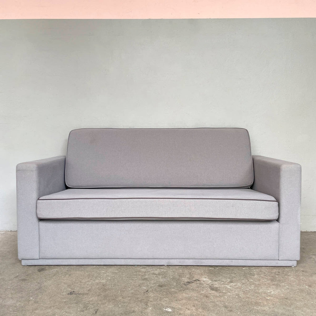 Grey Boxy 2-Seater Sofa