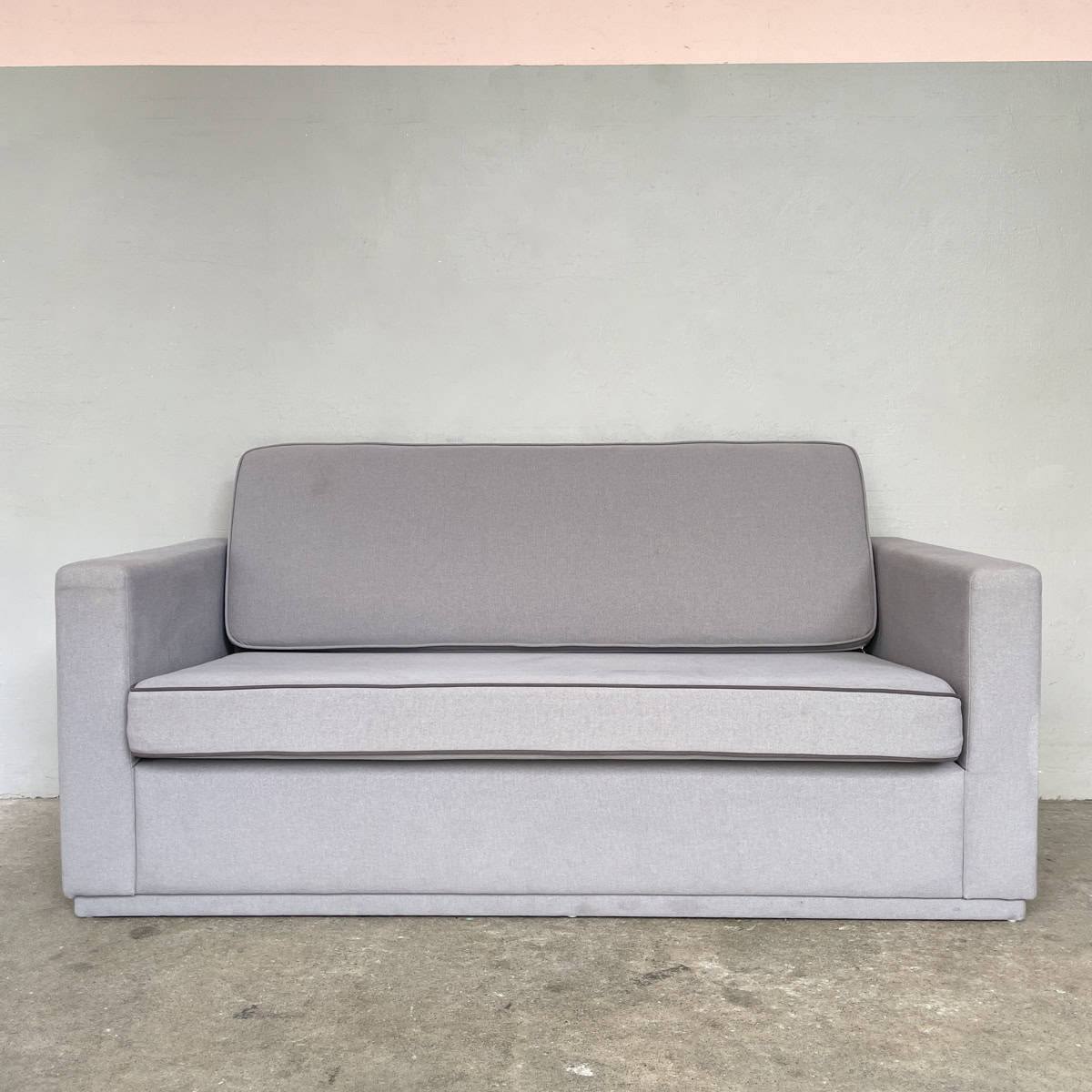 Grey Boxy 2-Seater Sofa