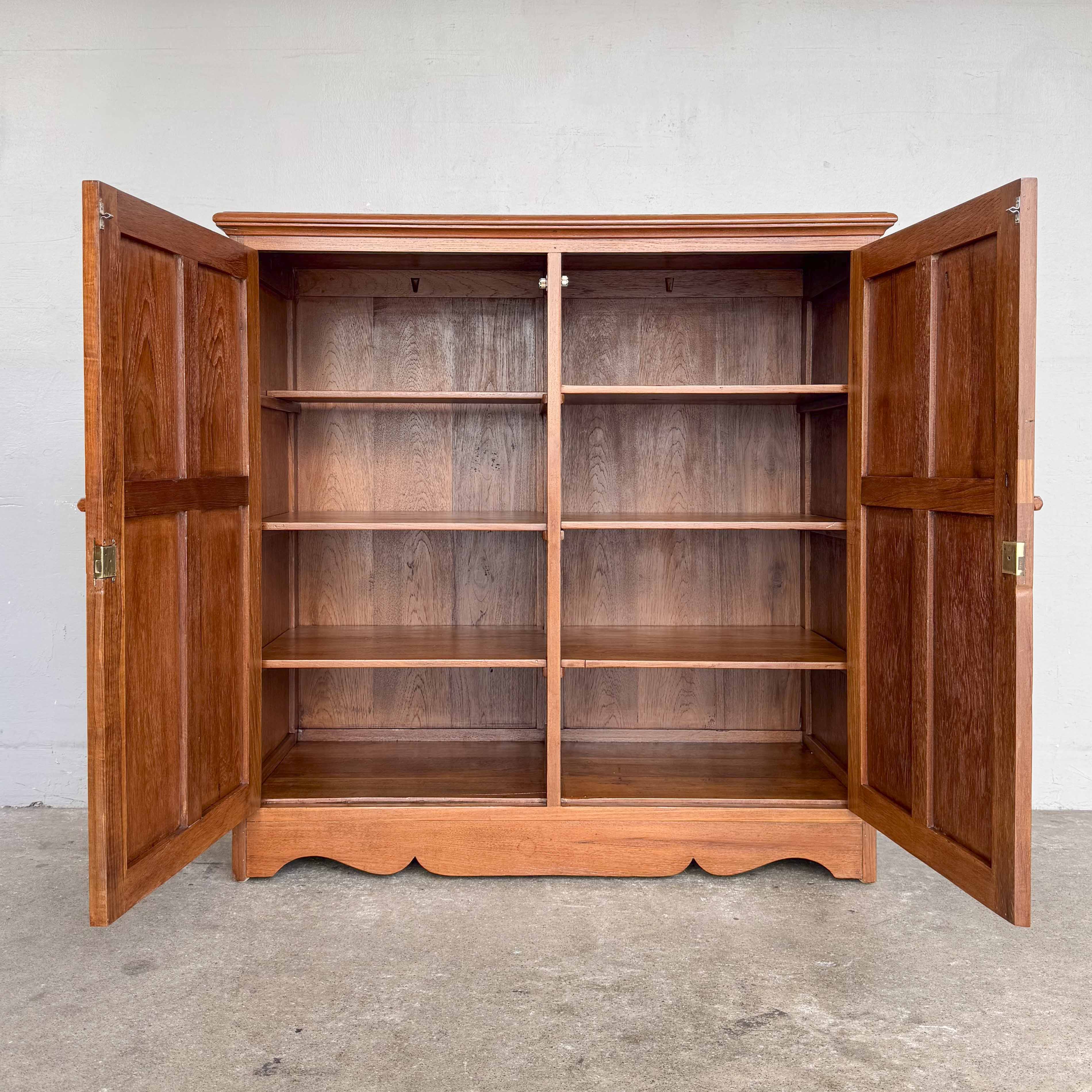 Refurbished Panelled Teak Side Cabinet