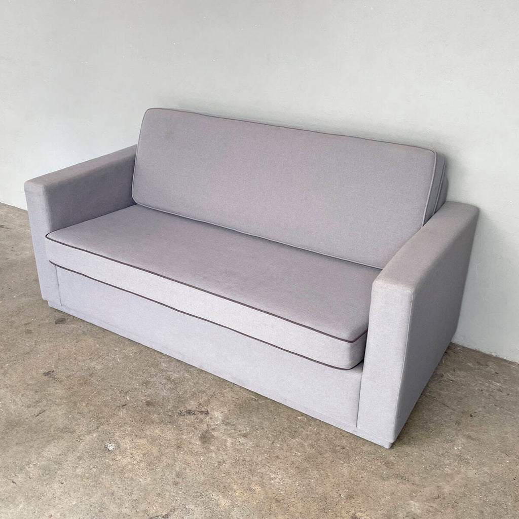 Grey Boxy 2-Seater Sofa