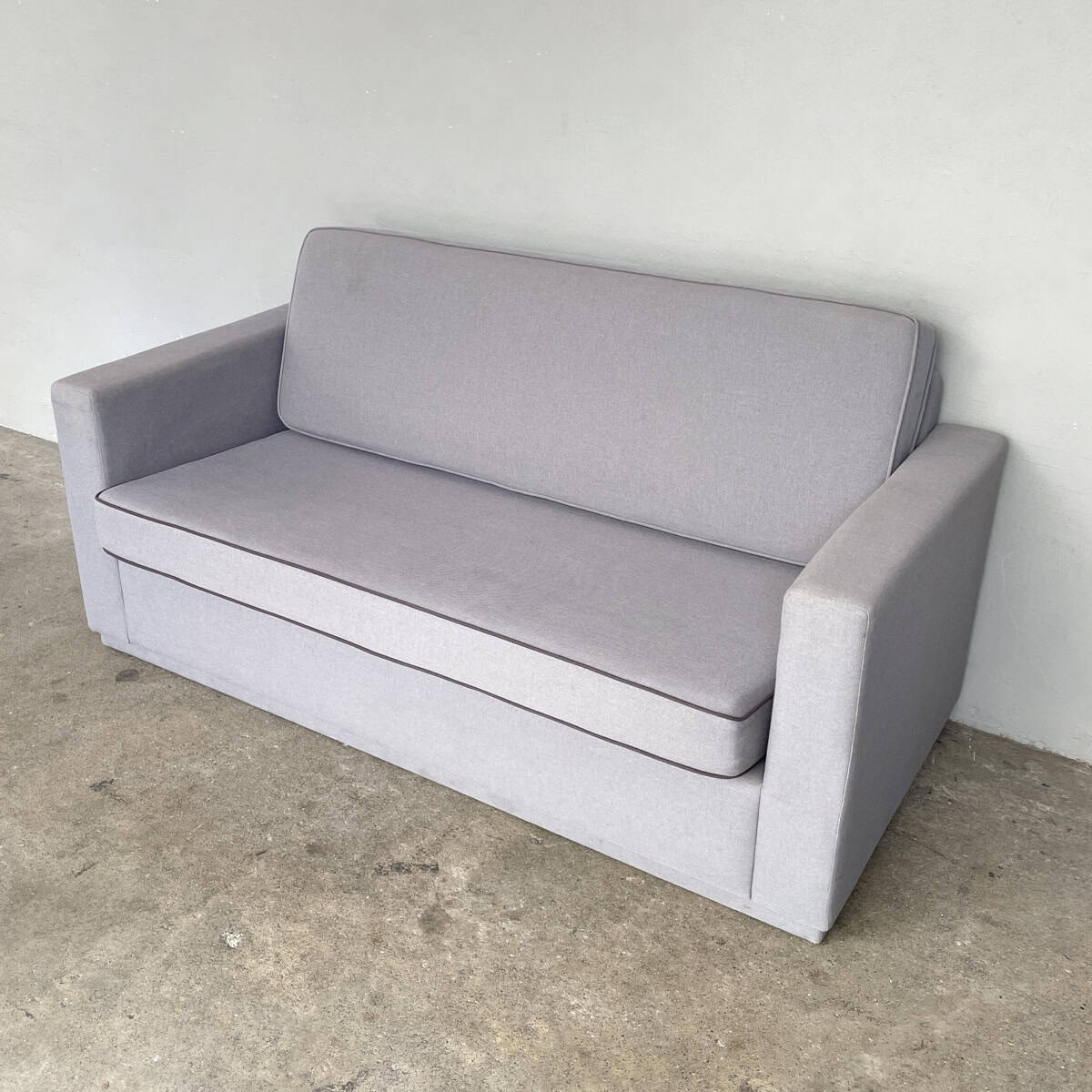 Grey Boxy 2-Seater Sofa